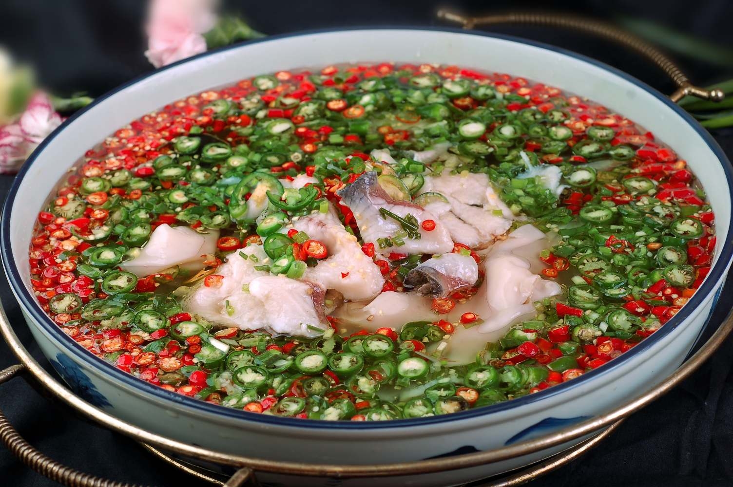 高清图片餐饮美食川菜鲜椒炒手鱼高清图片