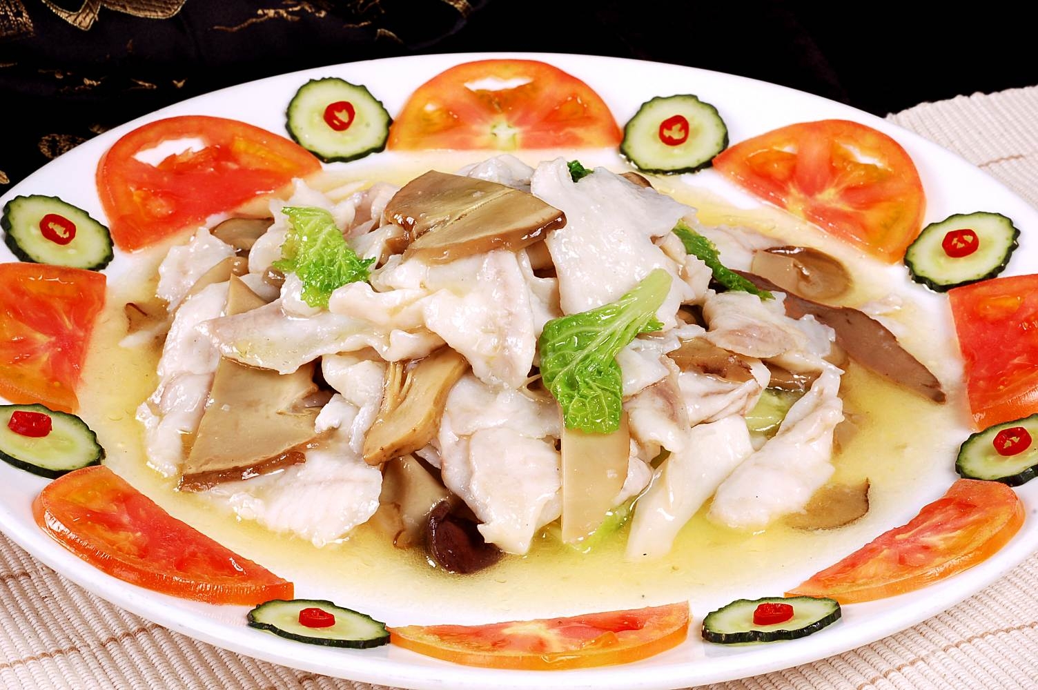 餐饮美食鲜溜乌鱼片宣传图片灯箱