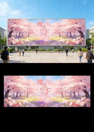 樱花节赏花活动宣传展板