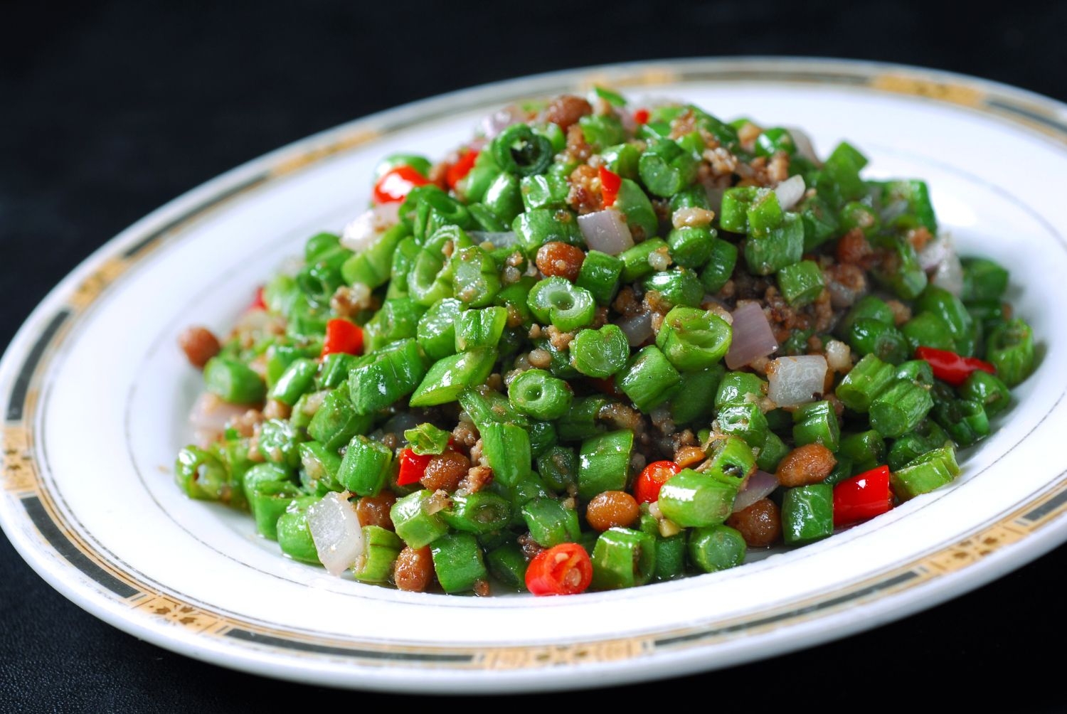 餐饮美食川菜脆召四季豆高清图片