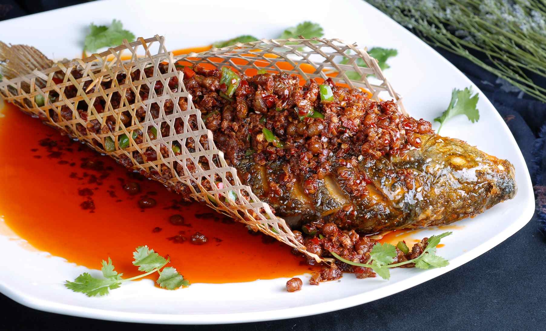 餐饮美食竹笆烤鱼宣传图片灯箱