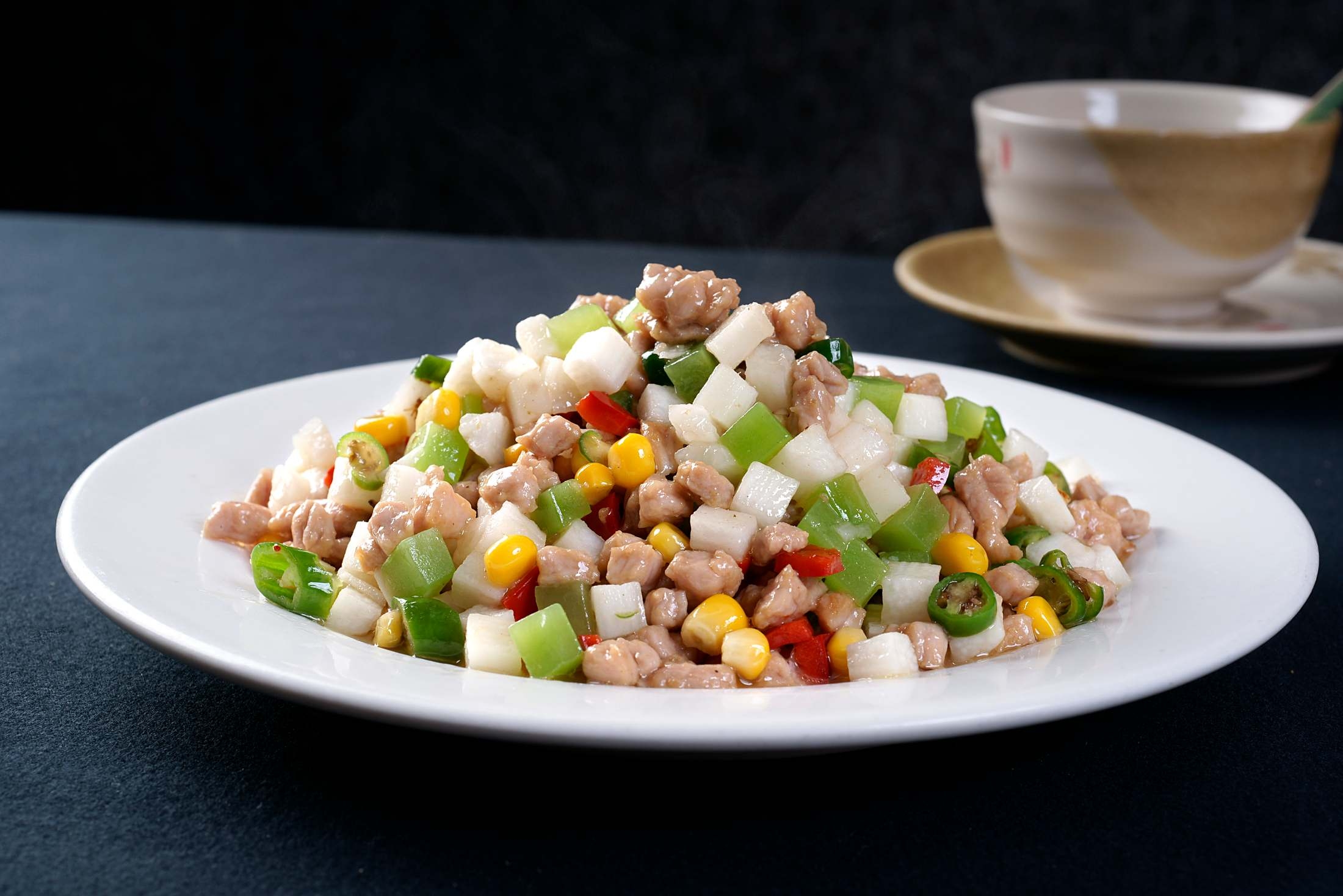 高清图片餐饮美食川菜山药鸡粒高清图片