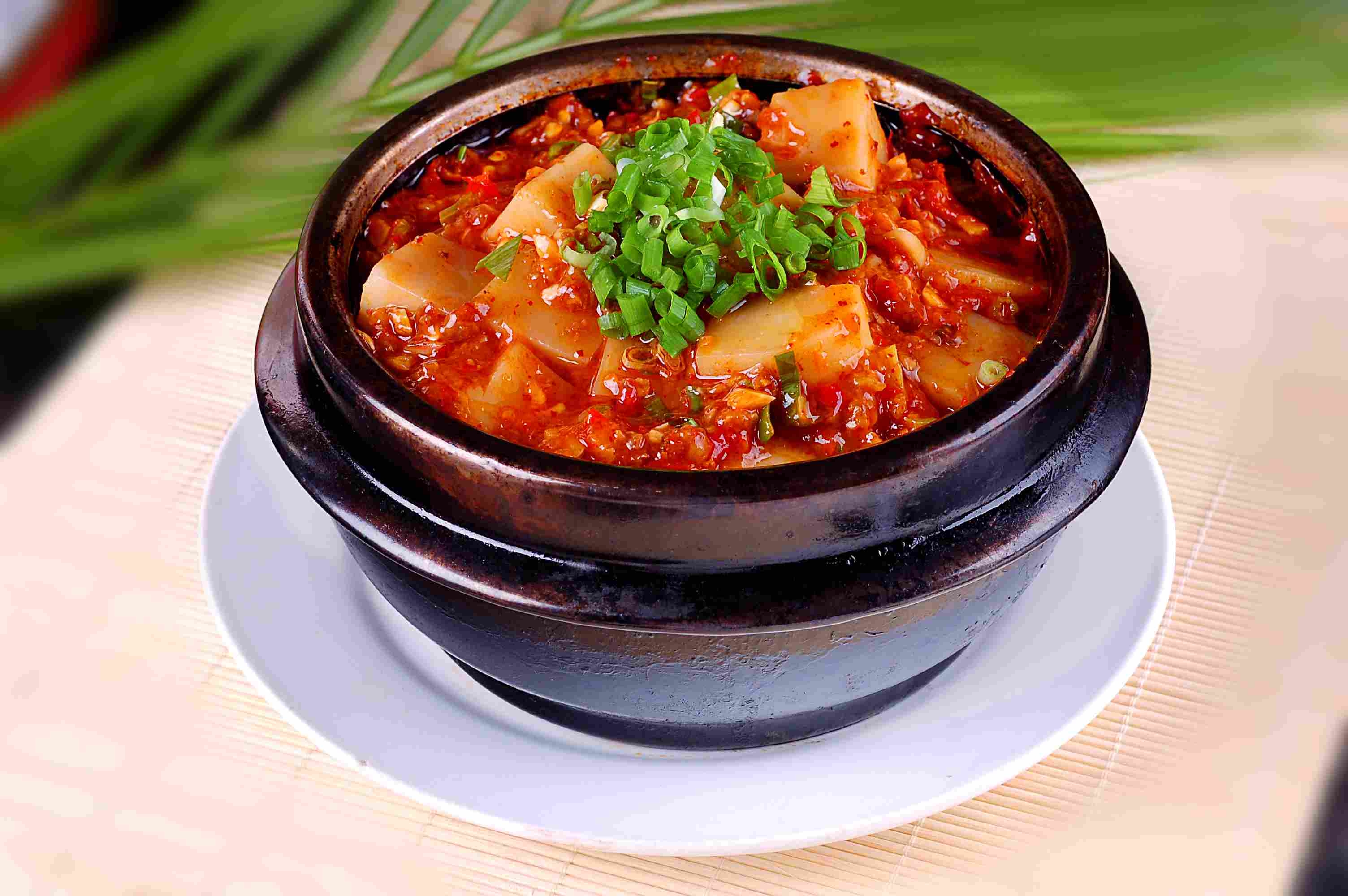 高清图片餐饮美食川菜特色石灶米凉粉高清图片