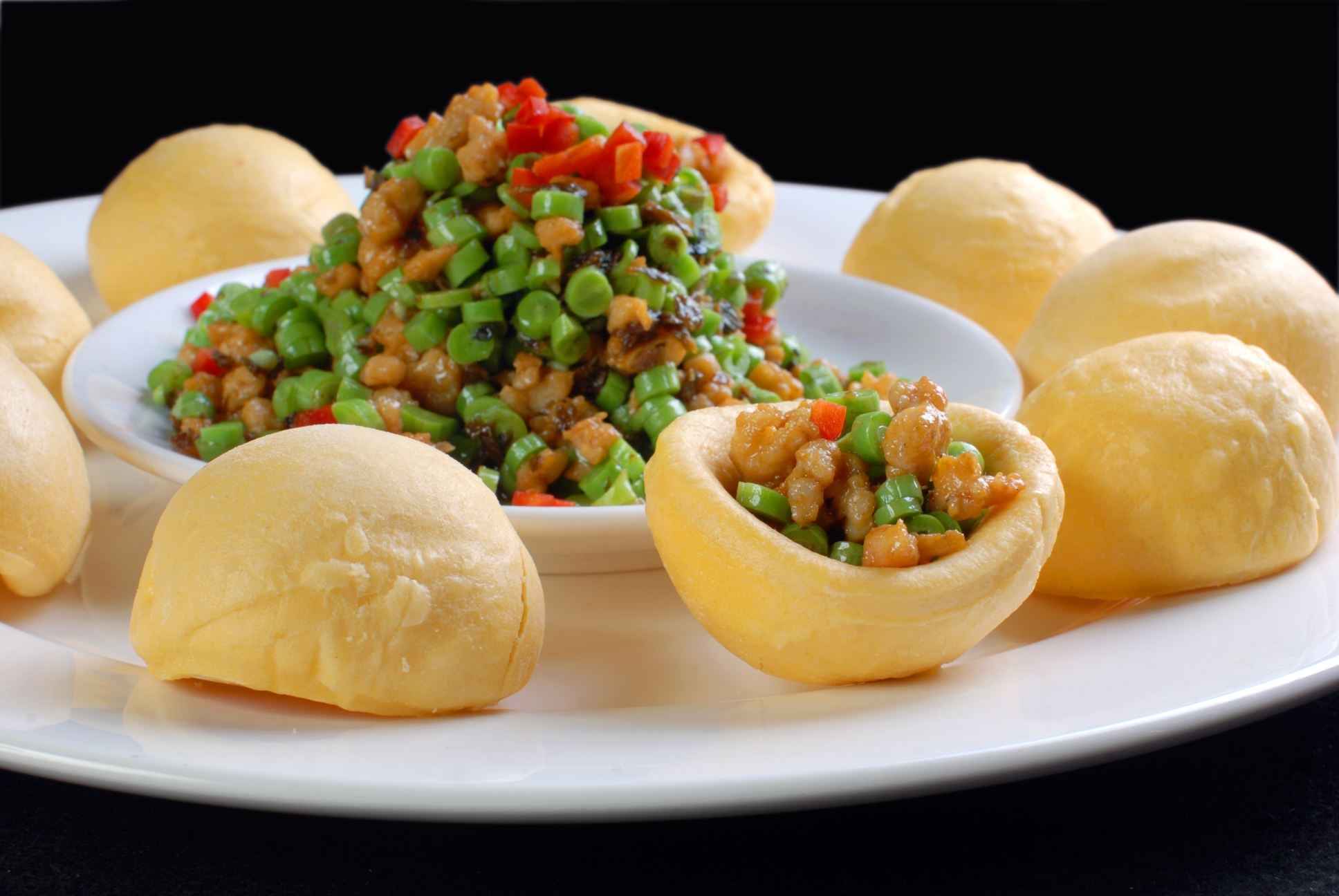 餐饮美食鸡米芽菜窝窝头高清图片