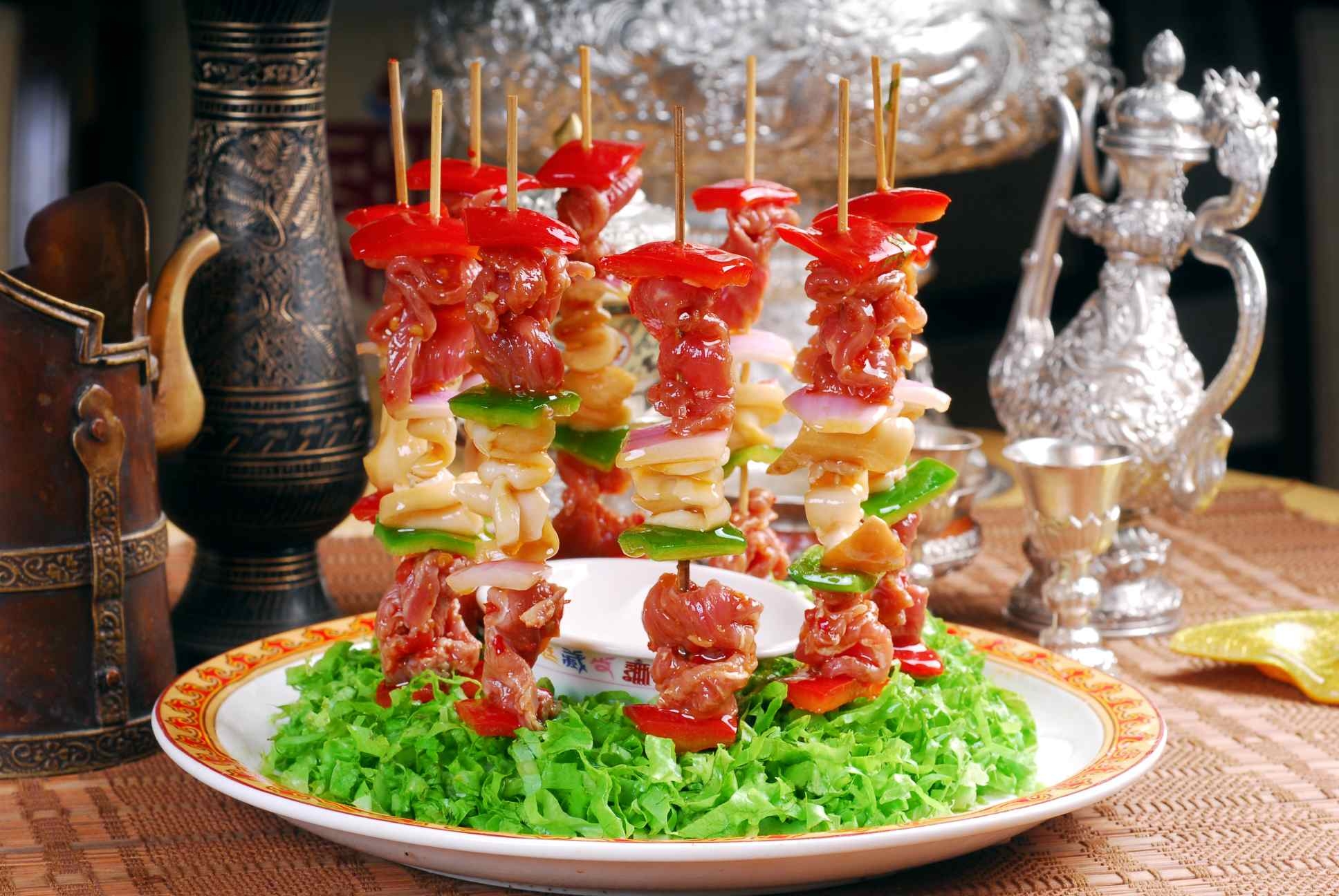 高清图片餐饮美食川菜火焰野味串高清图片