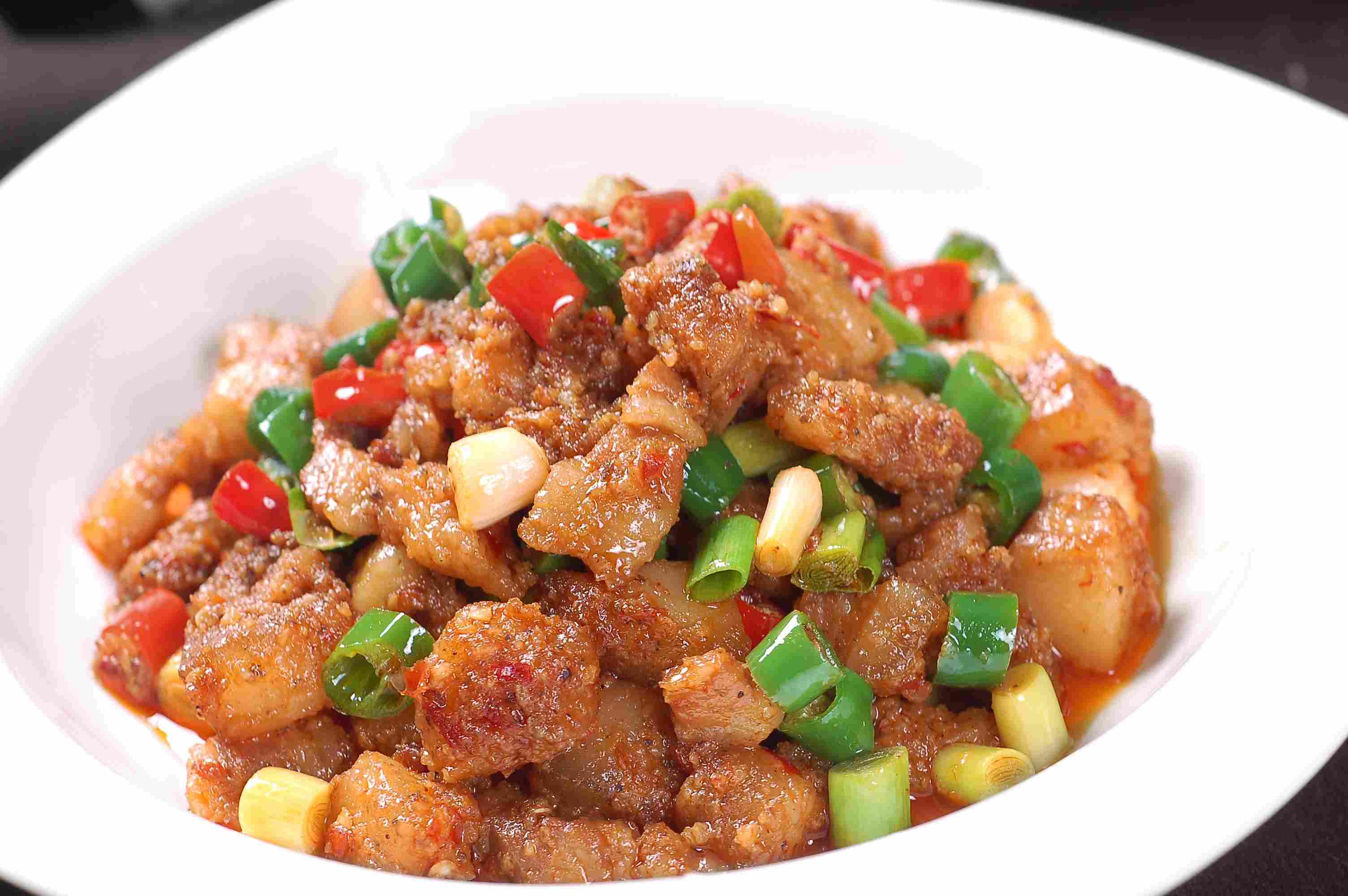 餐饮美食乡村炒糌肉高清图片