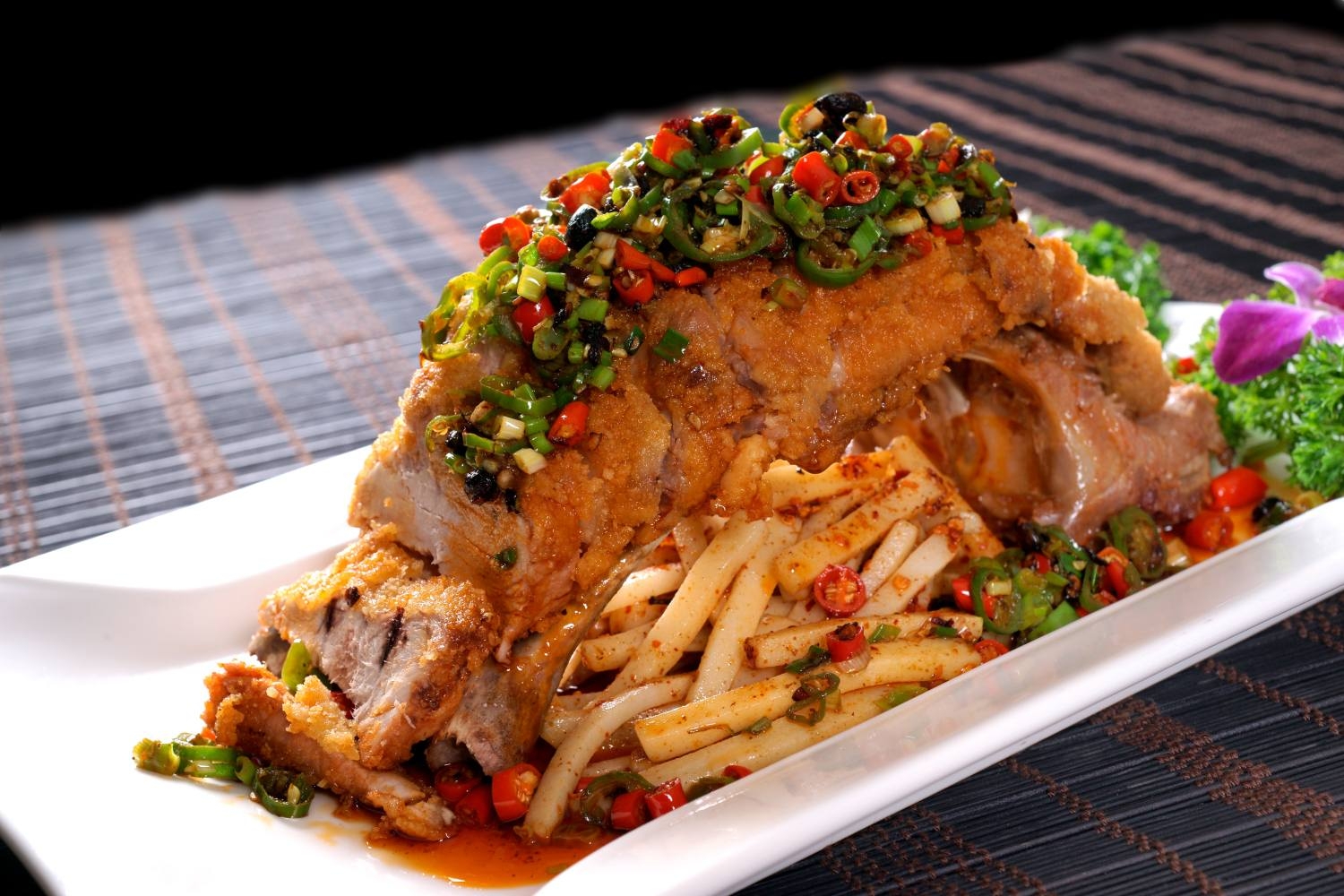 餐饮美食秘制大排宣传图片灯箱