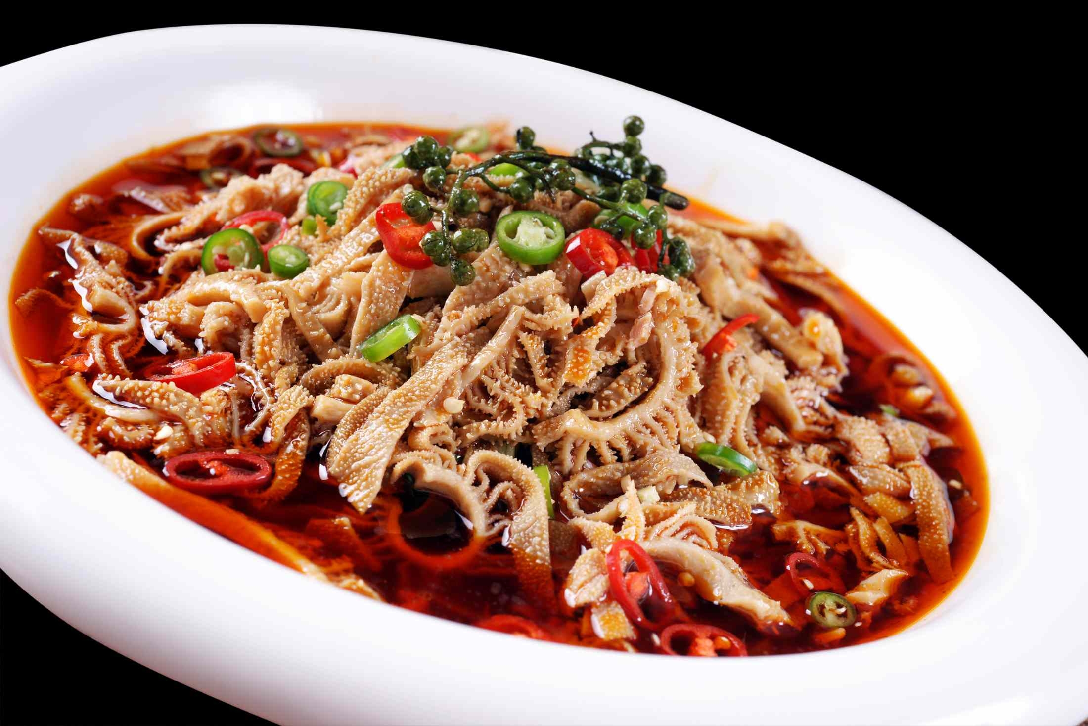 餐饮美食川菜针菇草原肚高清图片