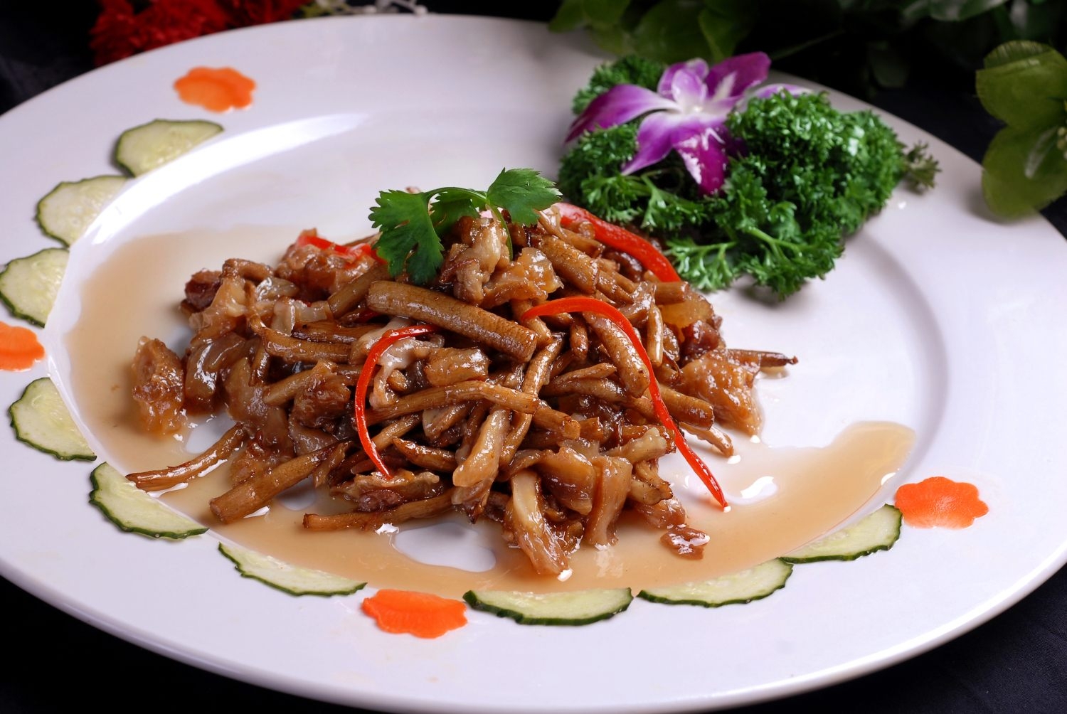 高清图片餐饮美食川菜菜菇蹄筋高清图片