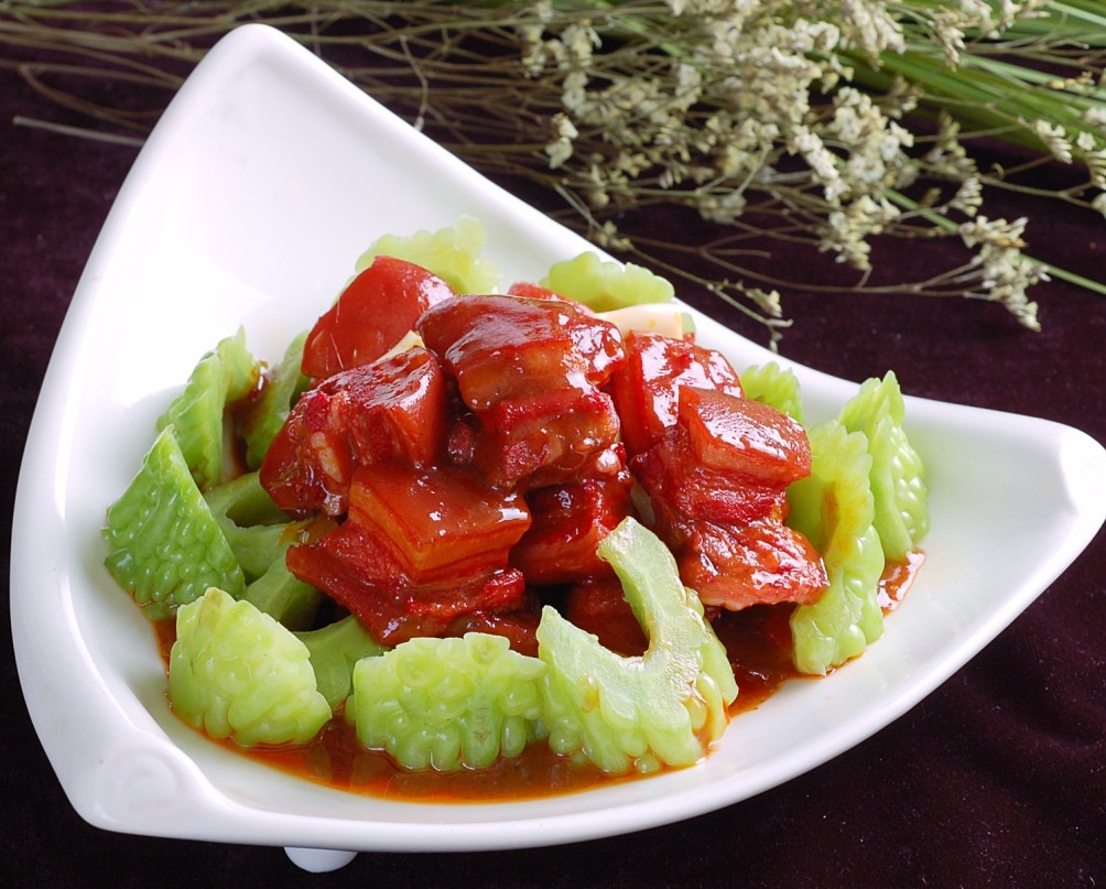 高清图片餐饮美食川菜苦瓜香猪高清图片