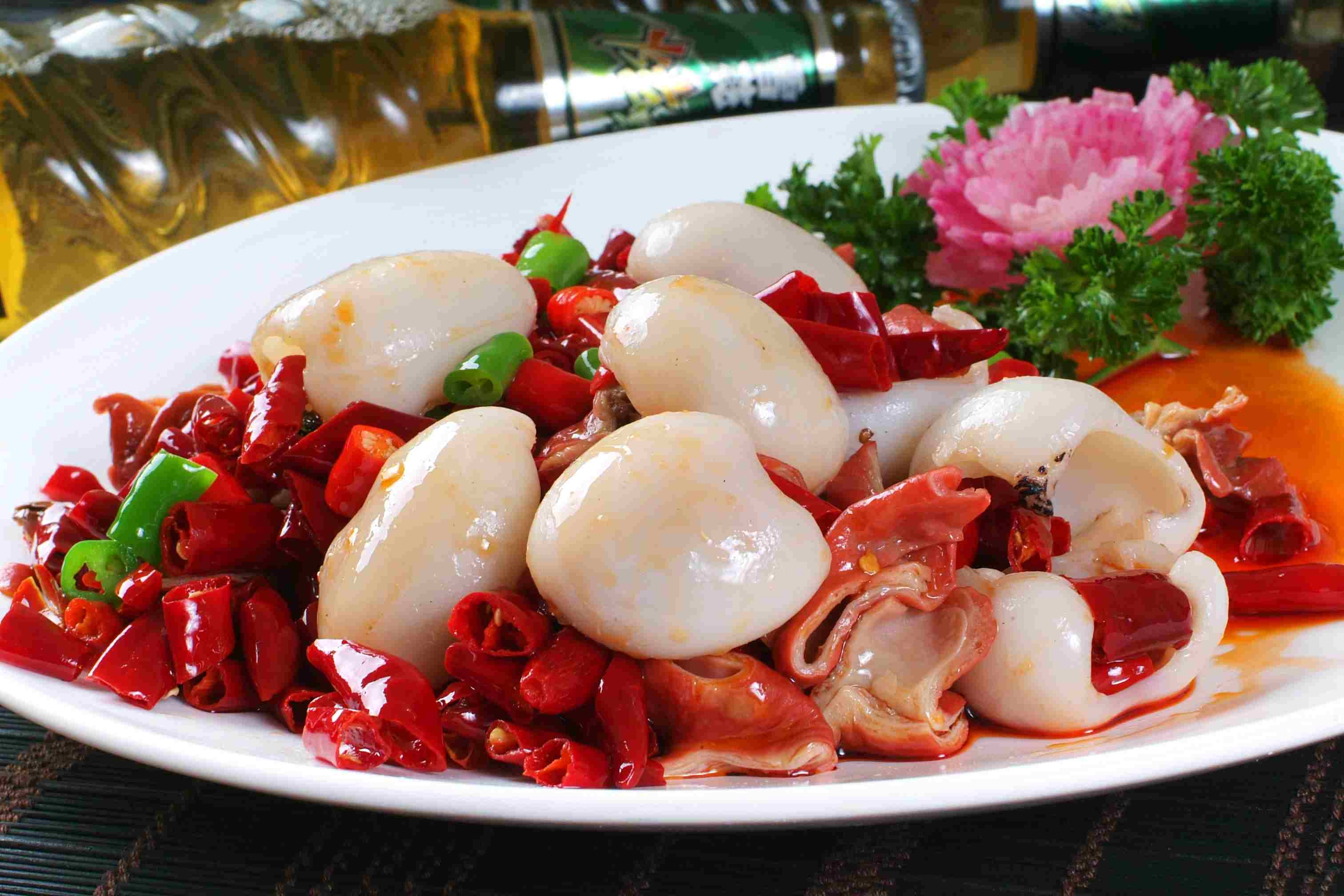 高清图片餐饮美食川菜香辣肥肠墨鱼仔高清图片