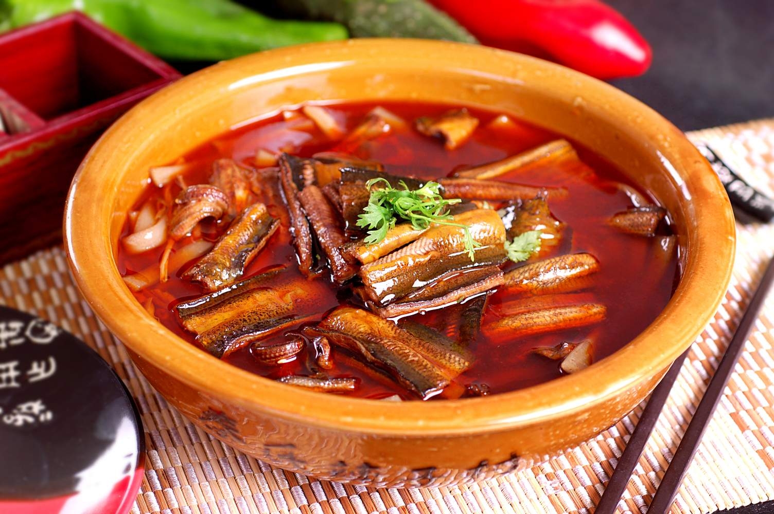餐饮美食川--面筋鳝段宣传图片灯箱