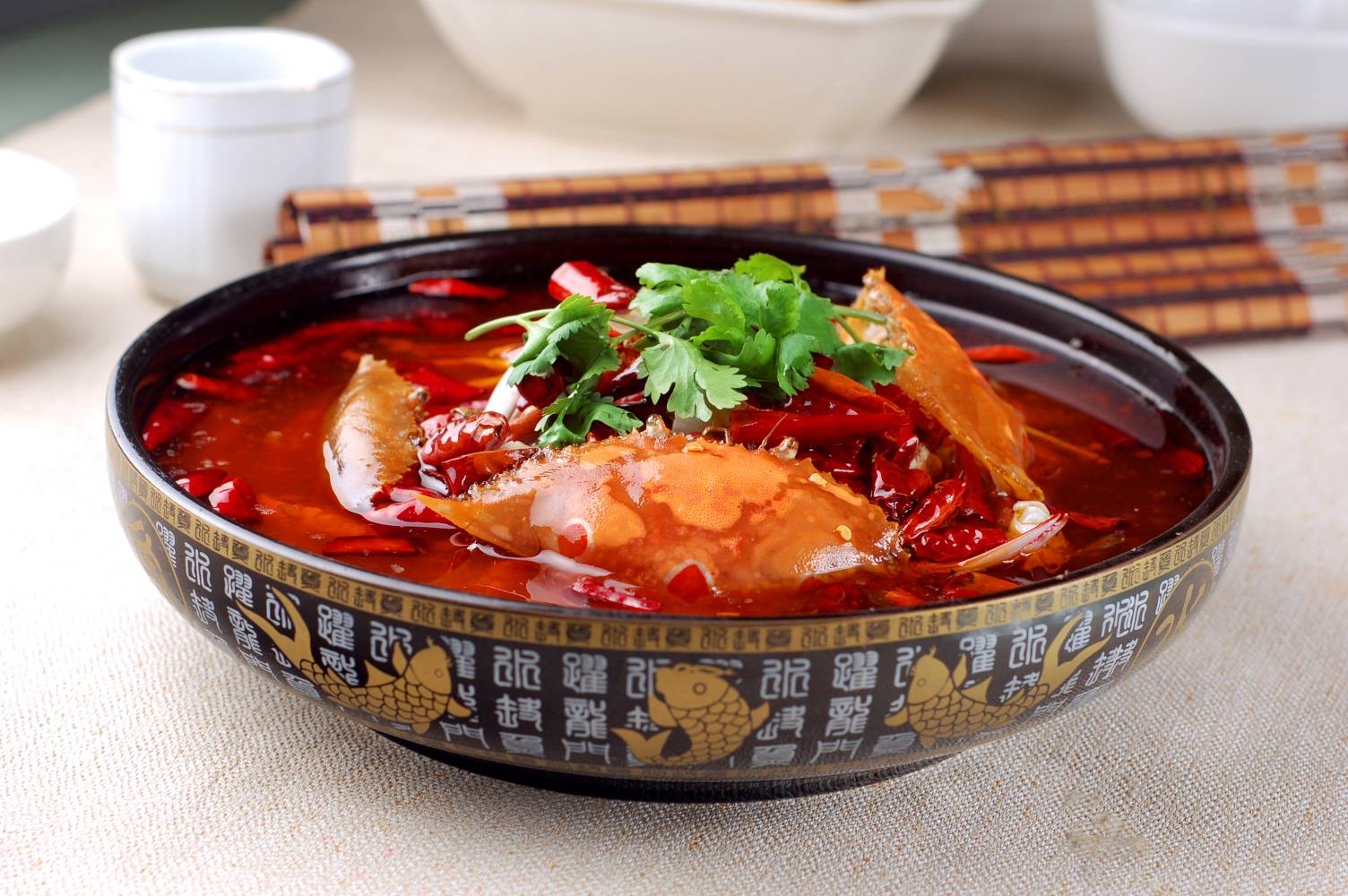 餐饮美食川菜水煮香辣蟹高清图片