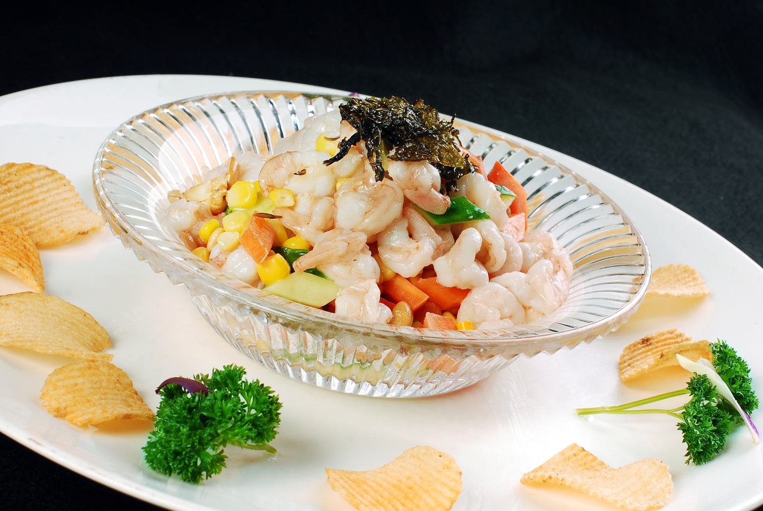 餐饮美食品客茶香虾高清图片