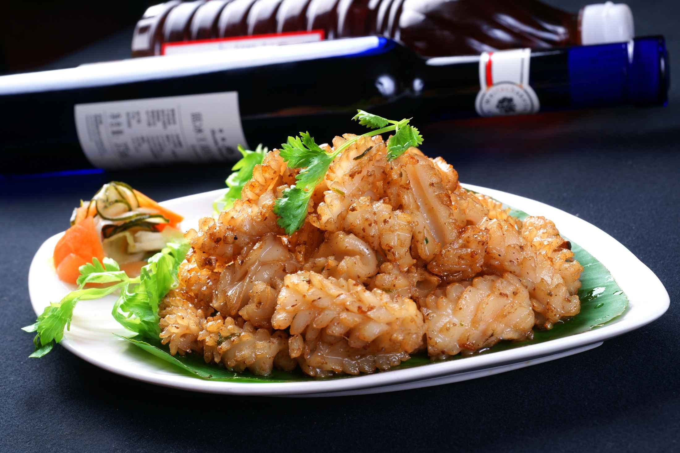 餐饮美食炒烤鱿鱼宣传图片灯箱