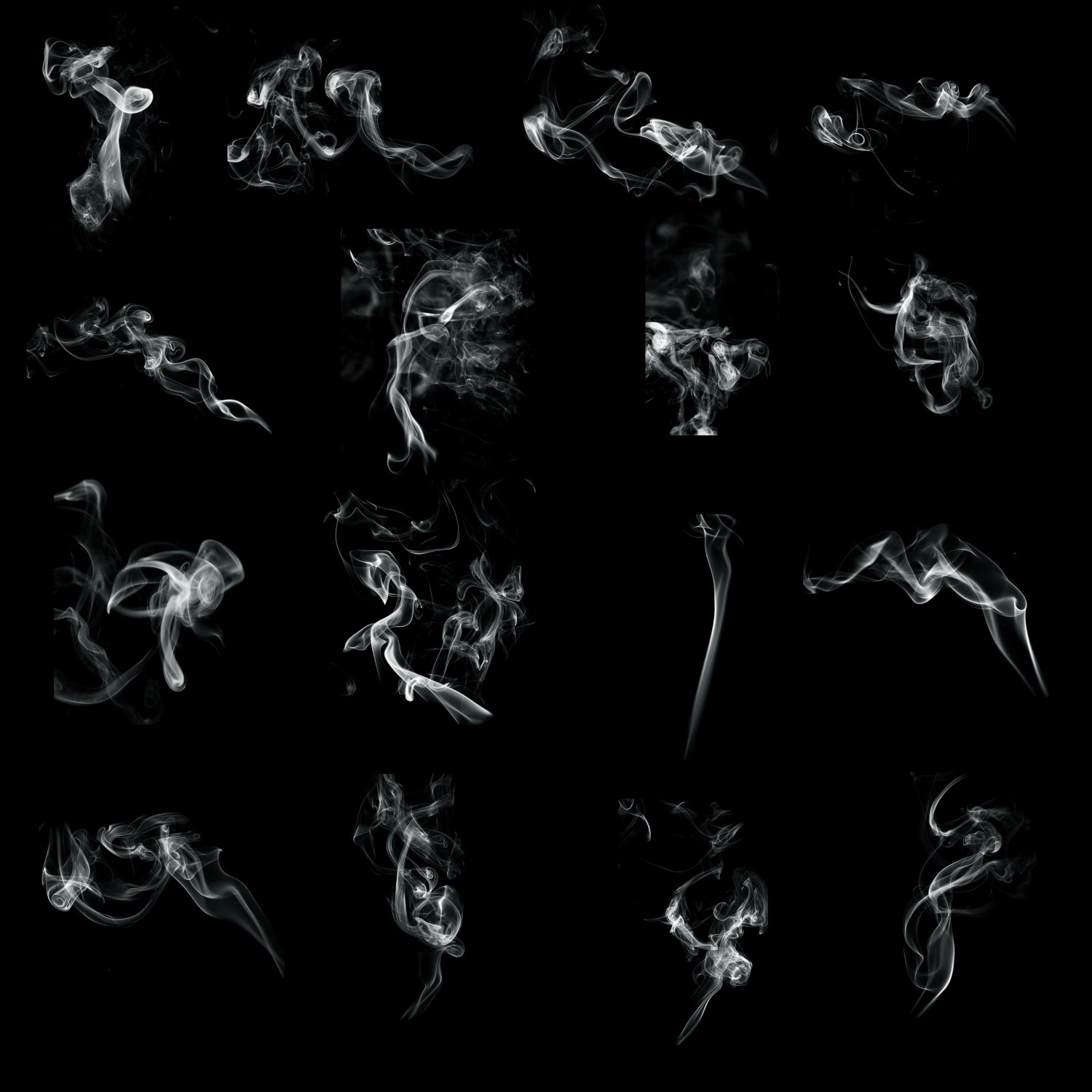 中国风水墨墨水烟雾雾气浓烟效果古风黑白色免抠