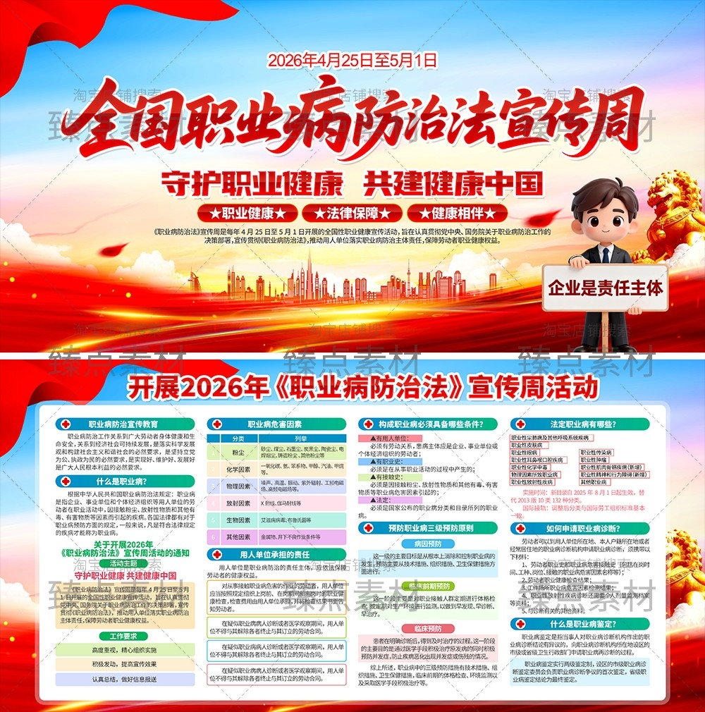 2026职业病防护法宣传周展板宣传栏15