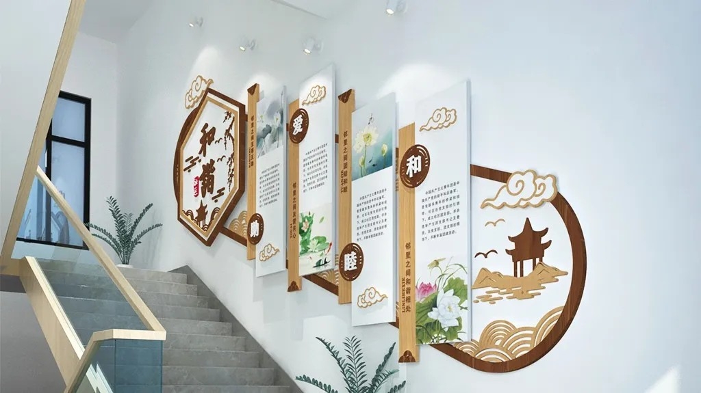 创建和谐社区邻里社区楼道楼梯文化墙