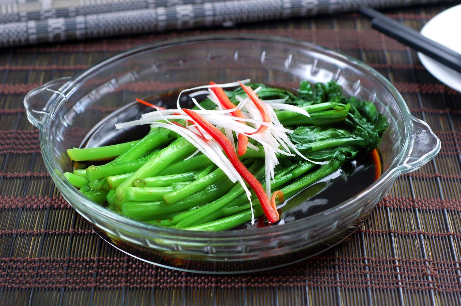 餐饮美食白灼菜心宣传图片灯箱