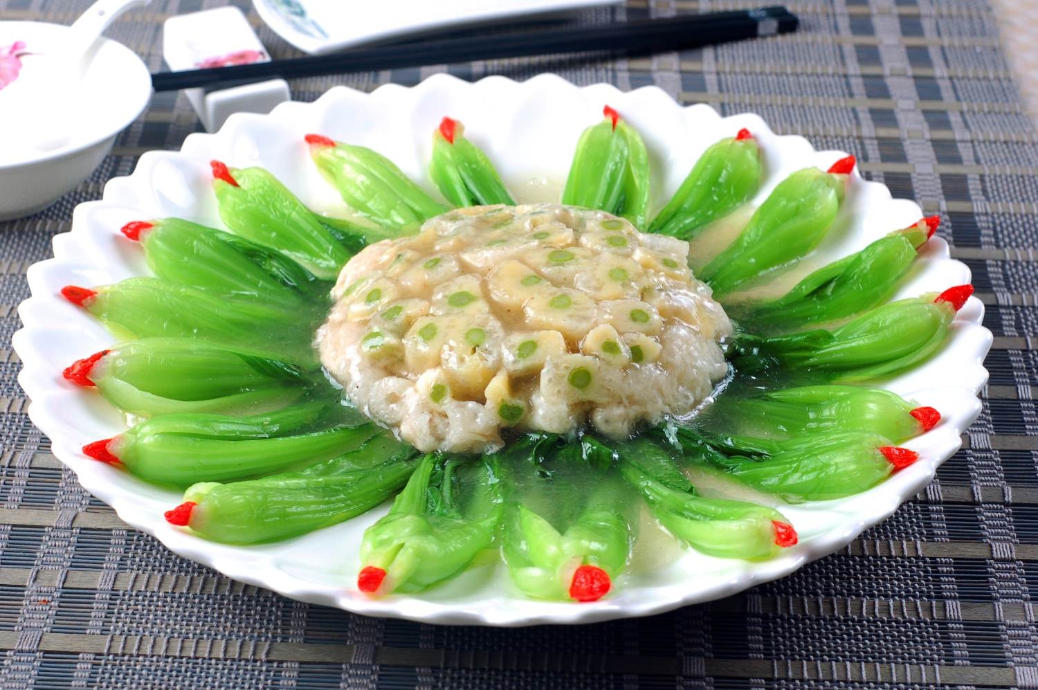 高清图片餐饮美食川菜芦笋扒竹蒜高清图片