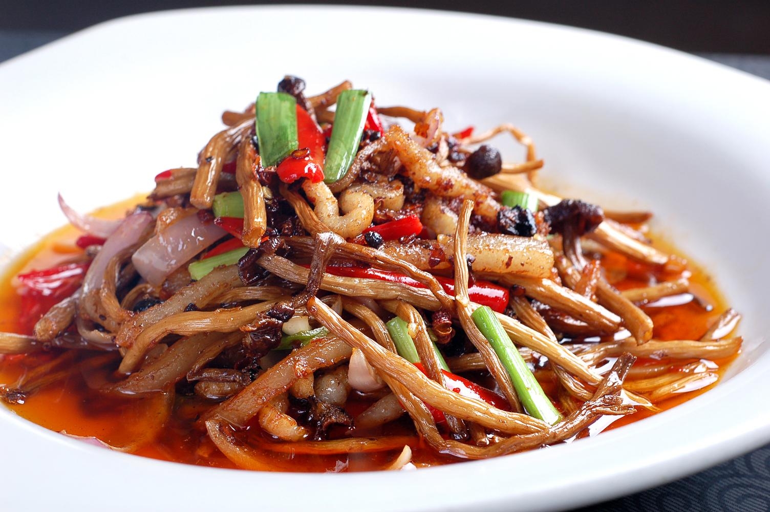 餐饮美食天香茶树菇宣传图片灯箱