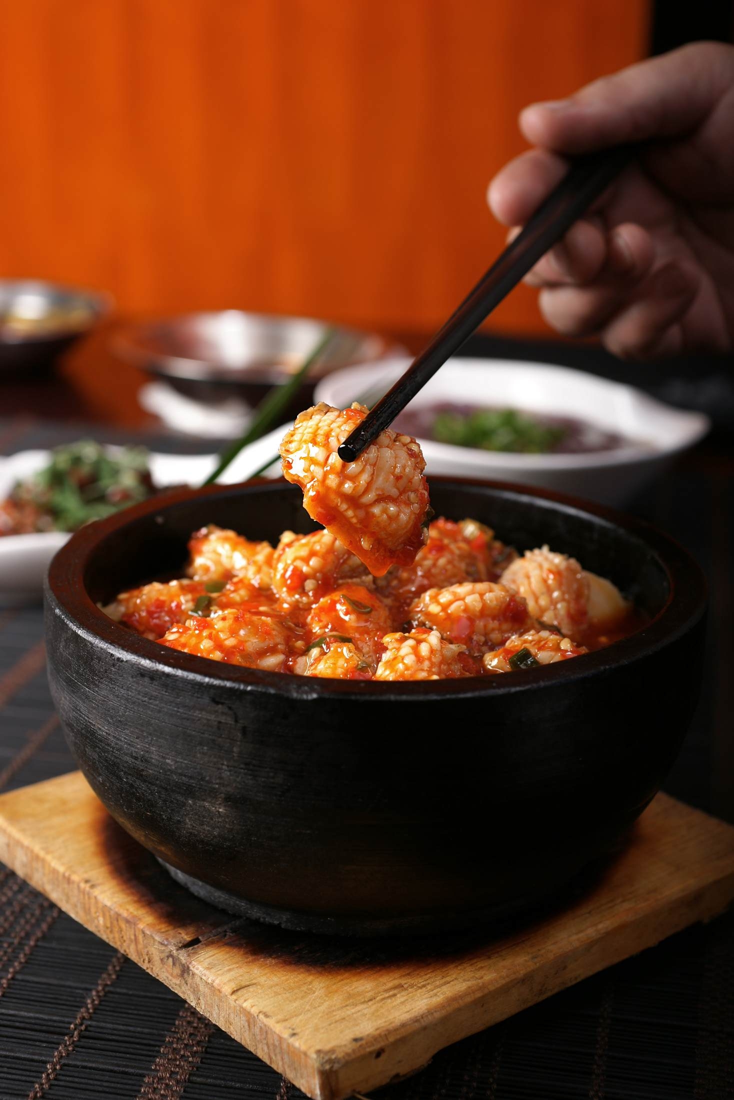 餐饮美食米凉粉烧鲍鱼仔高清图片