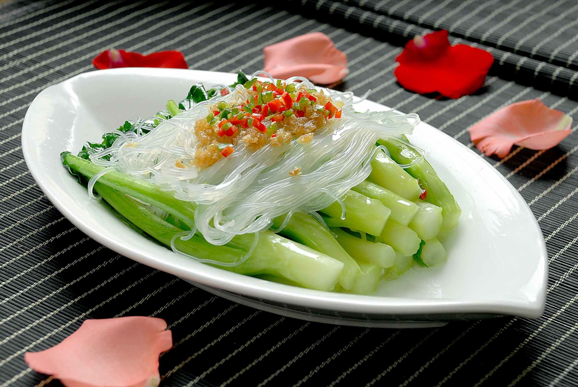 高清图片餐饮美食川菜蒜茸粉丝芥兰高清图片