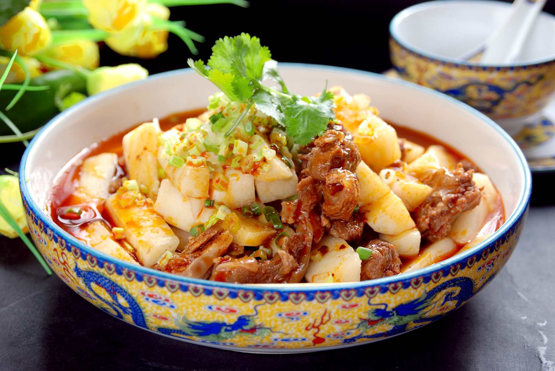 高清图片餐饮美食川菜山药烧雪豹高清图片