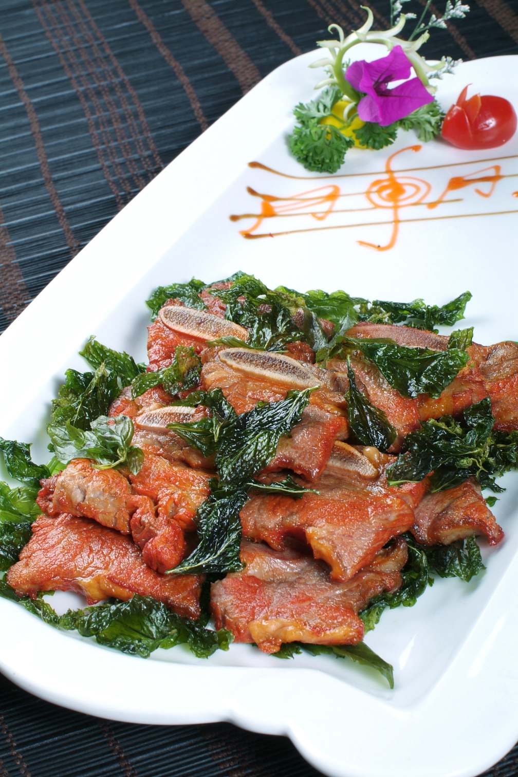 高清图片餐饮美食川菜薄荷牛骨高清图片