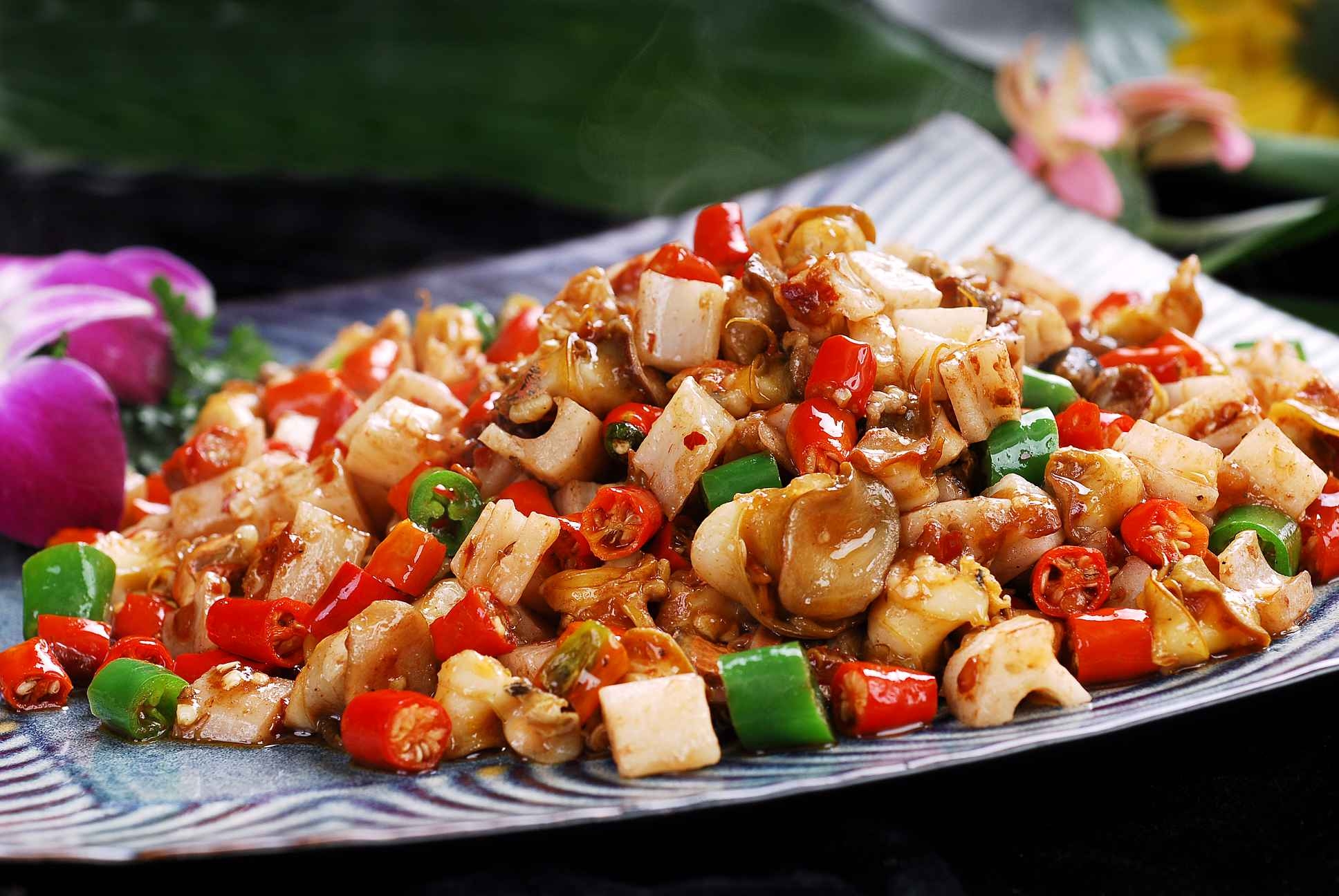 餐饮美食泡藕炒螺丝调宣传图片灯箱