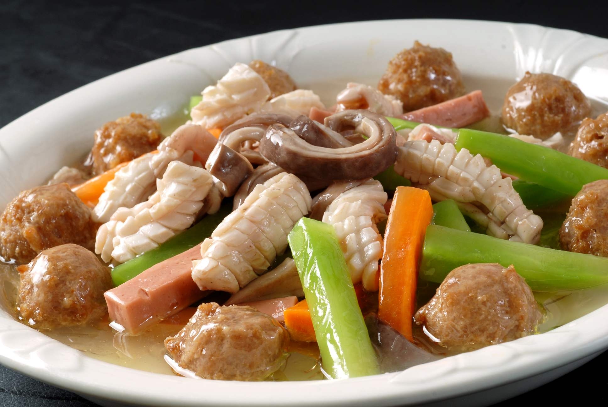 餐饮美食川菜三鲜丸鱼卷高清图片724