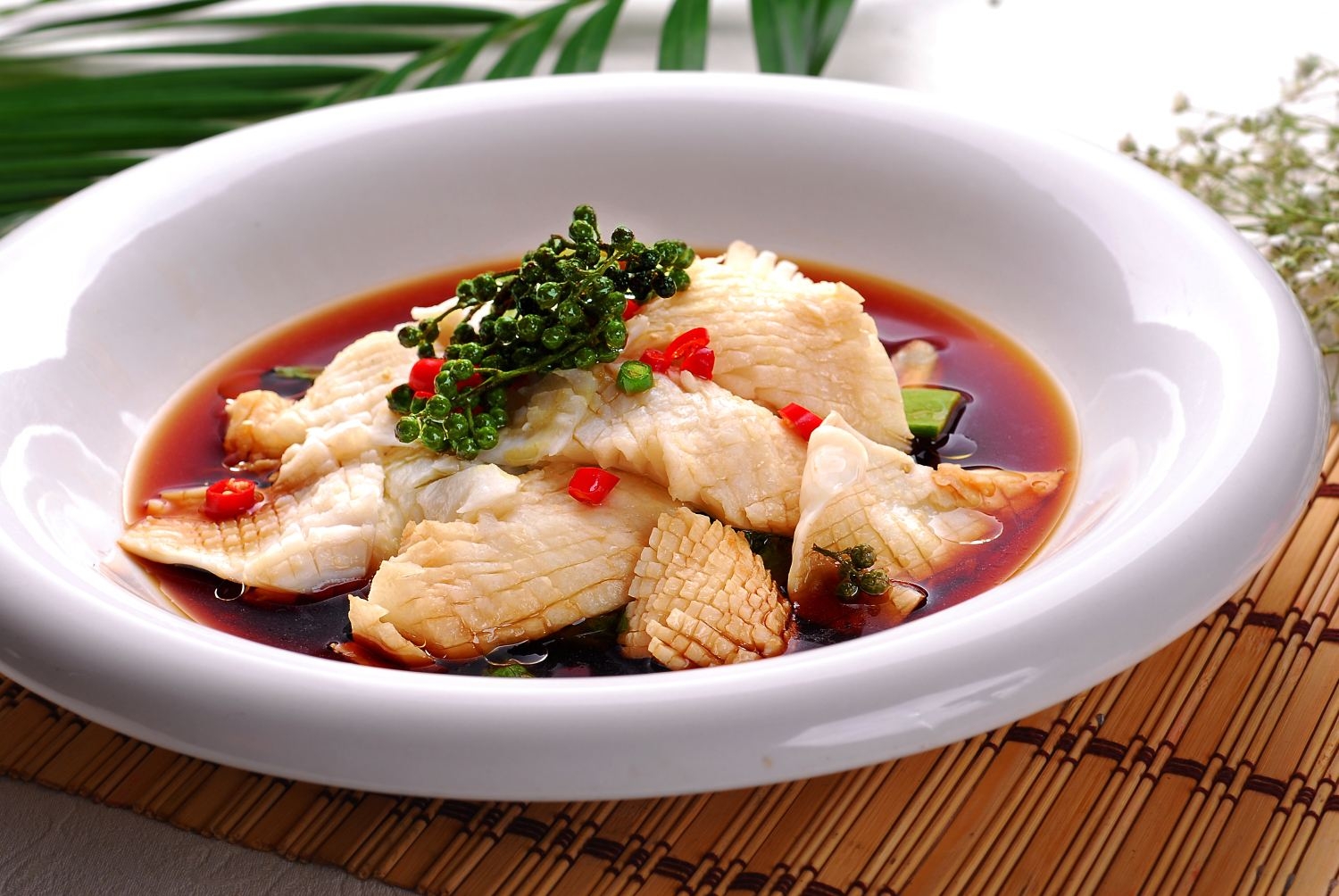 餐饮美食热-白灼黄喉宣传图片灯箱