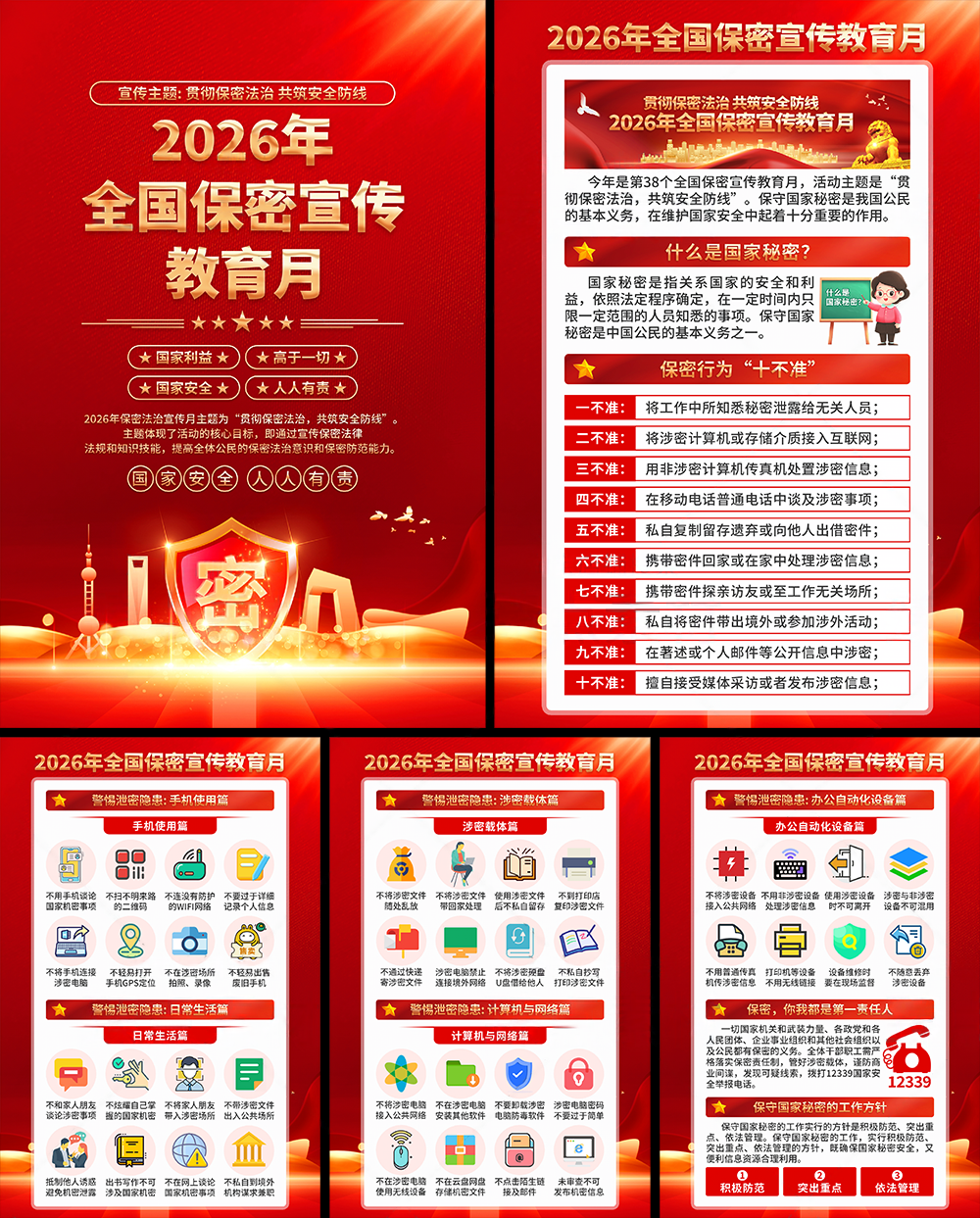 2026年保密宣传月PSD海报素材模板1