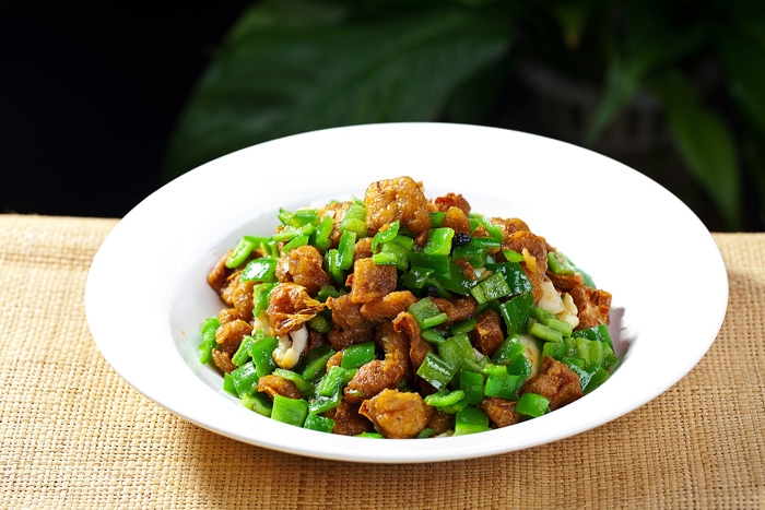 青椒炒油渣&青椒油渣