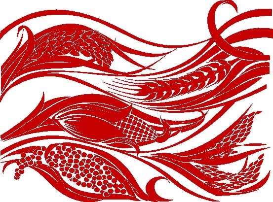 中国风红色麦穗背景图