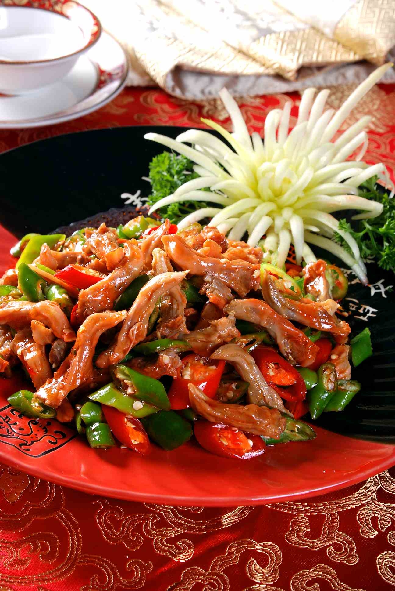 餐饮美食双椒鸭舌宣传图片灯箱