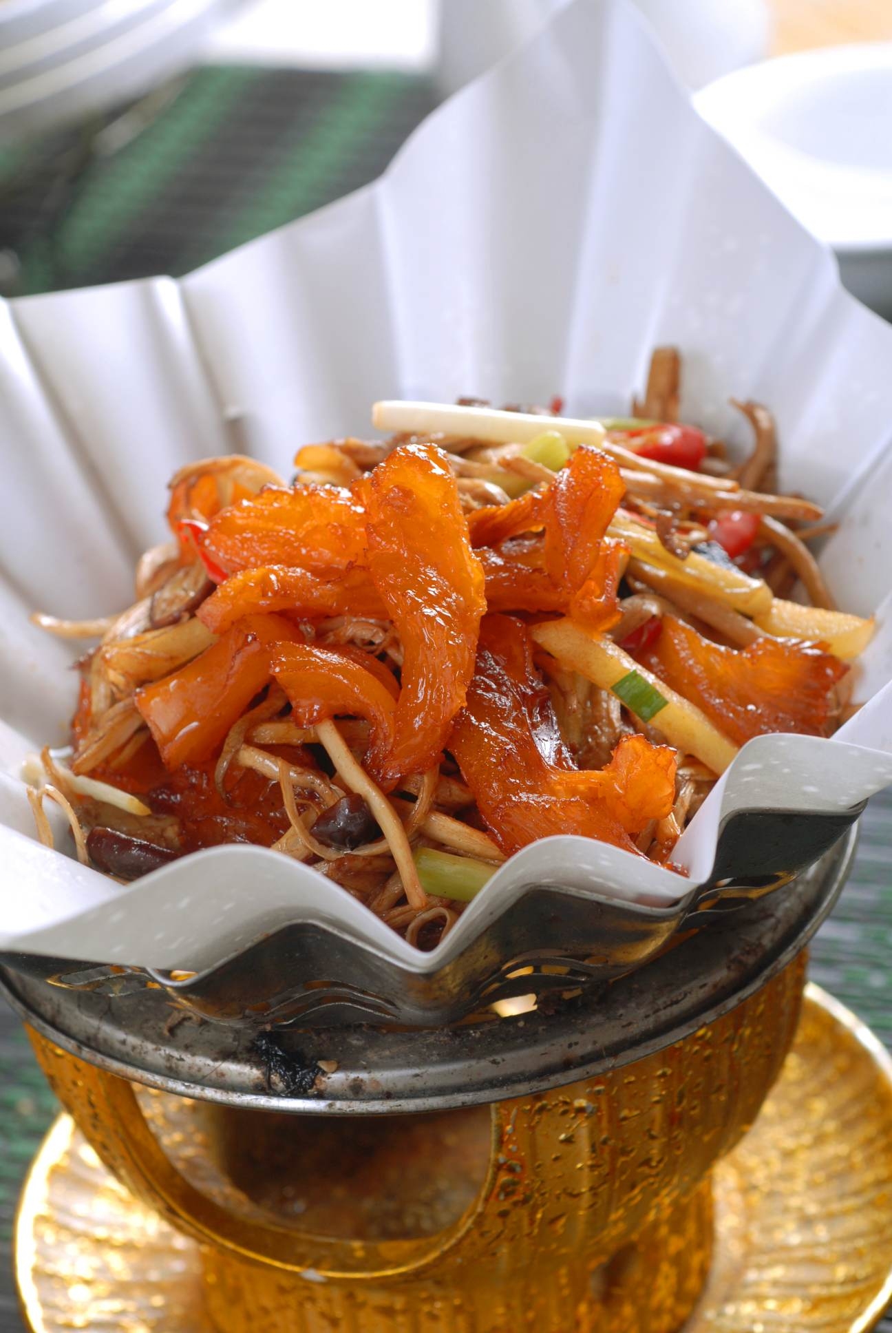 茶菇蹄筋高清图片