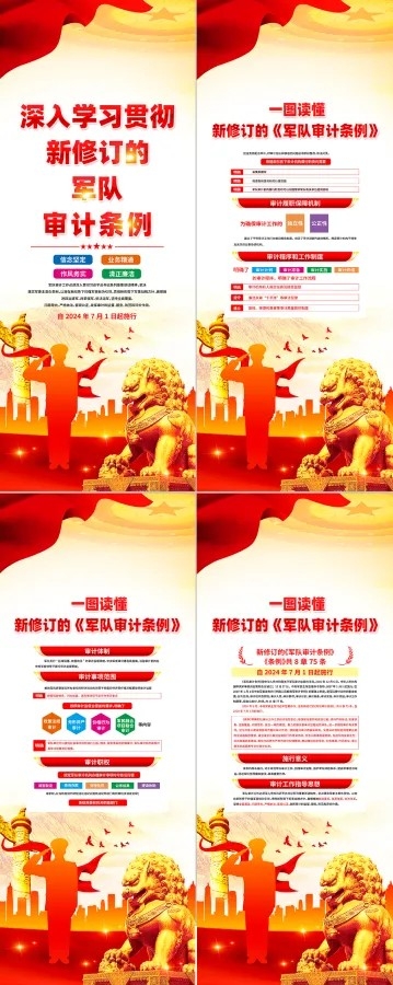 新修订军队审计条例宣传展架易拉宝