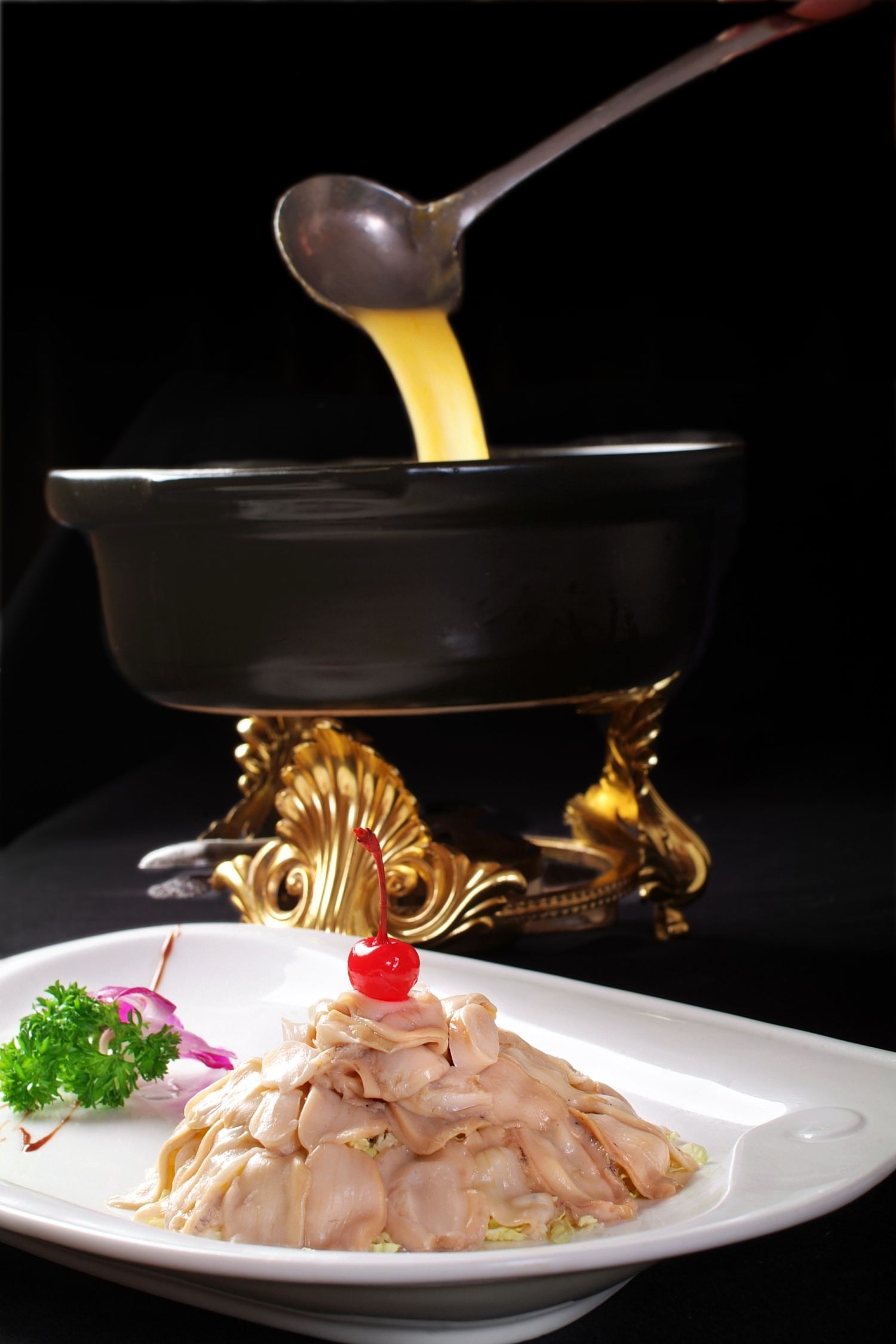 高清图片餐饮美食川菜热菜小米鲍鱼仔高清图片