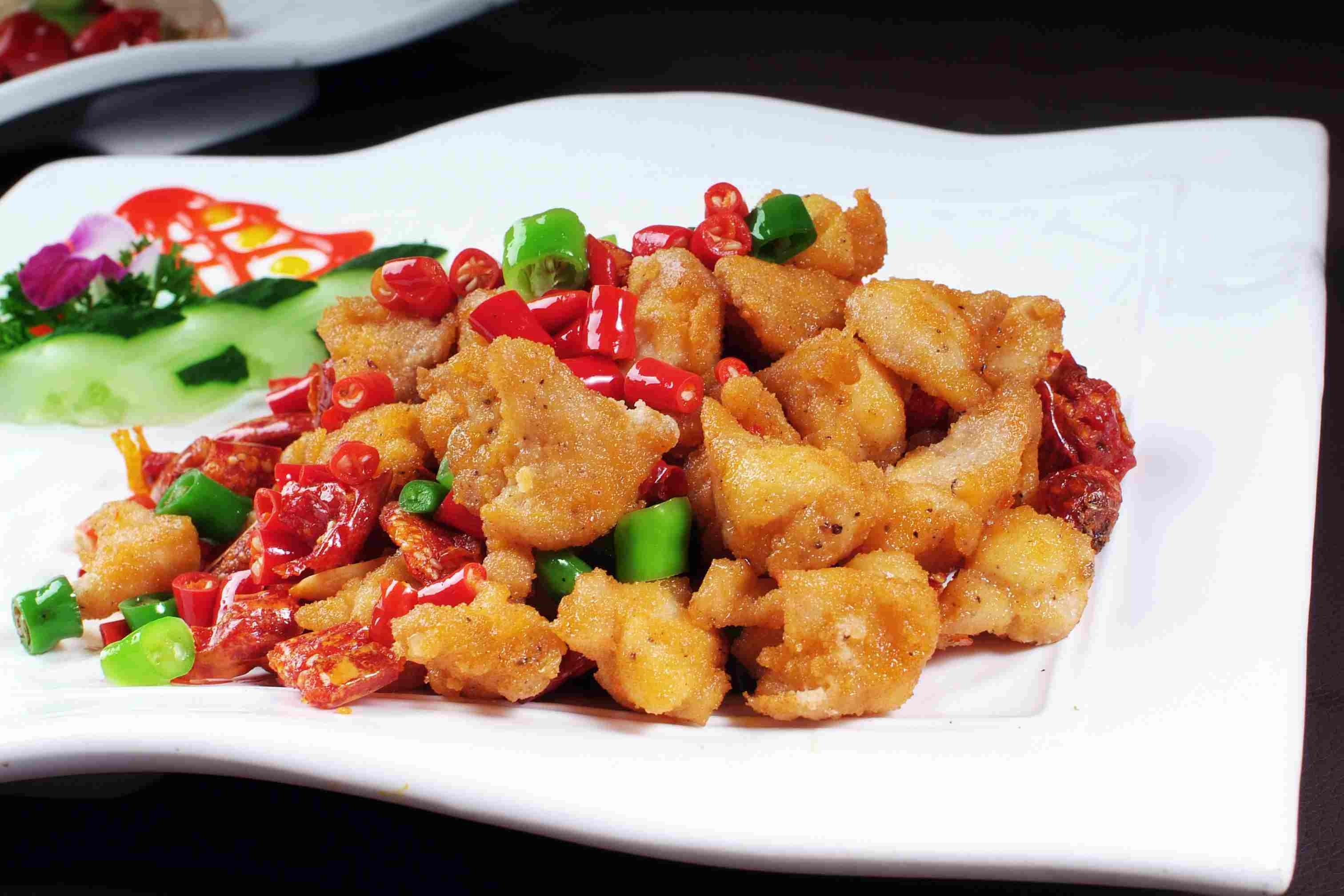 餐饮美食脆椒荔枝骨高清图片