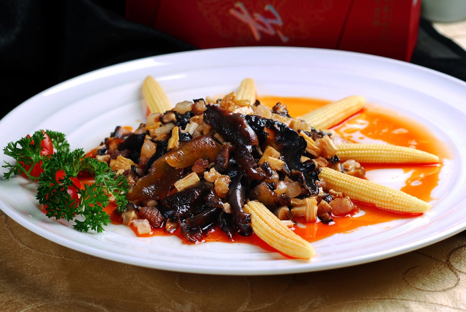 餐饮美食酱汁海参宣传图片灯箱