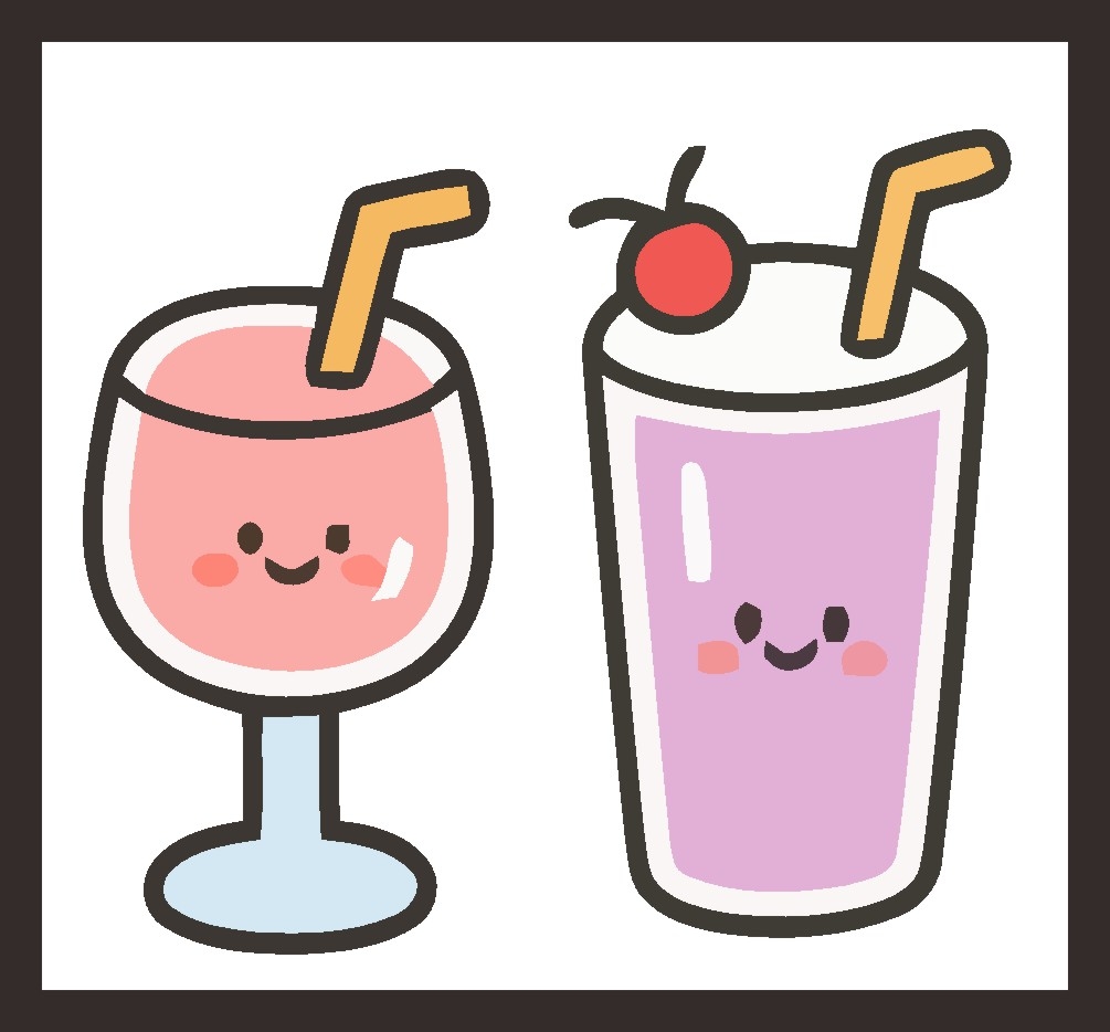 奶茶店创意卡通可爱玻璃门贴纸