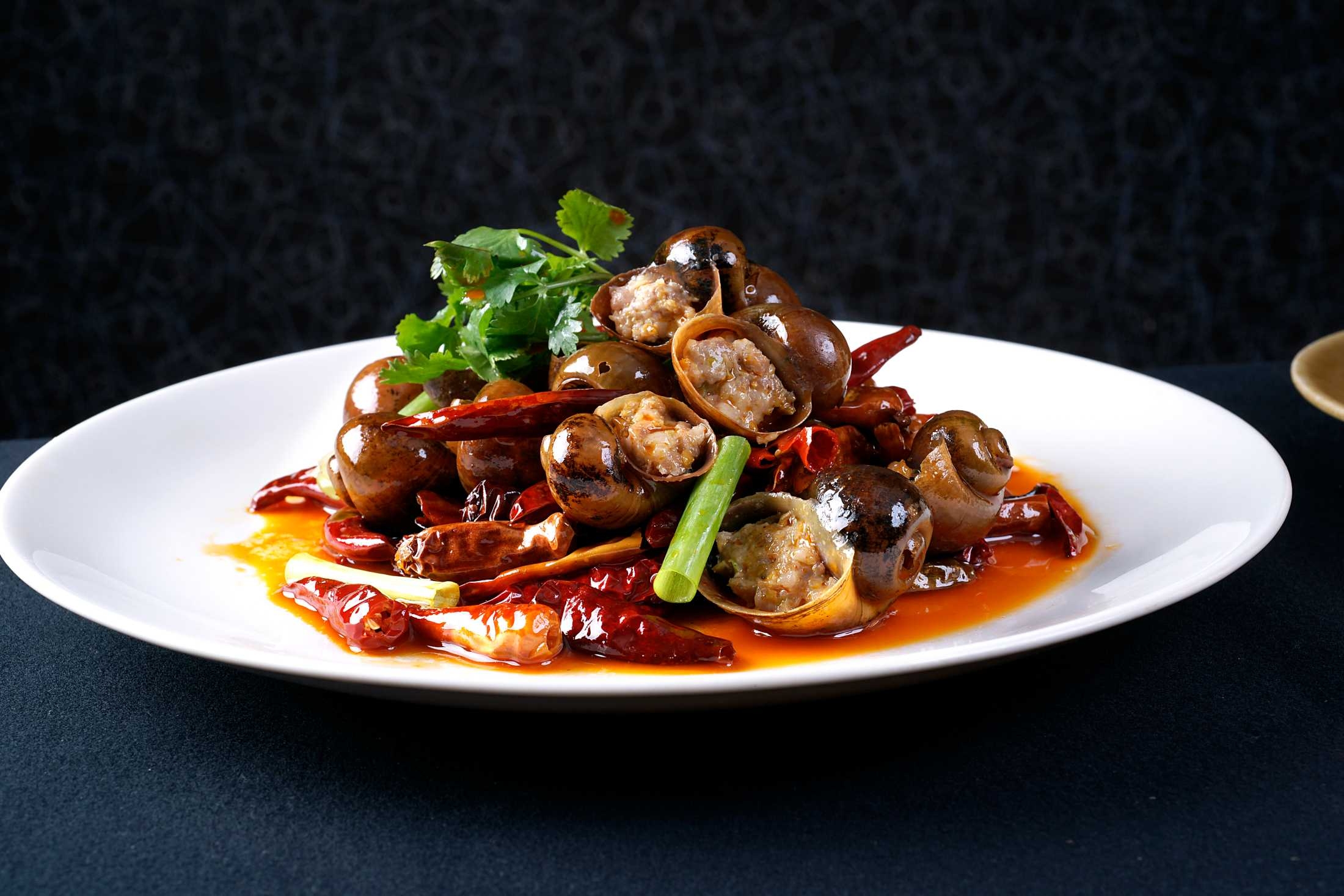 餐饮美食香辣田螺高清图片