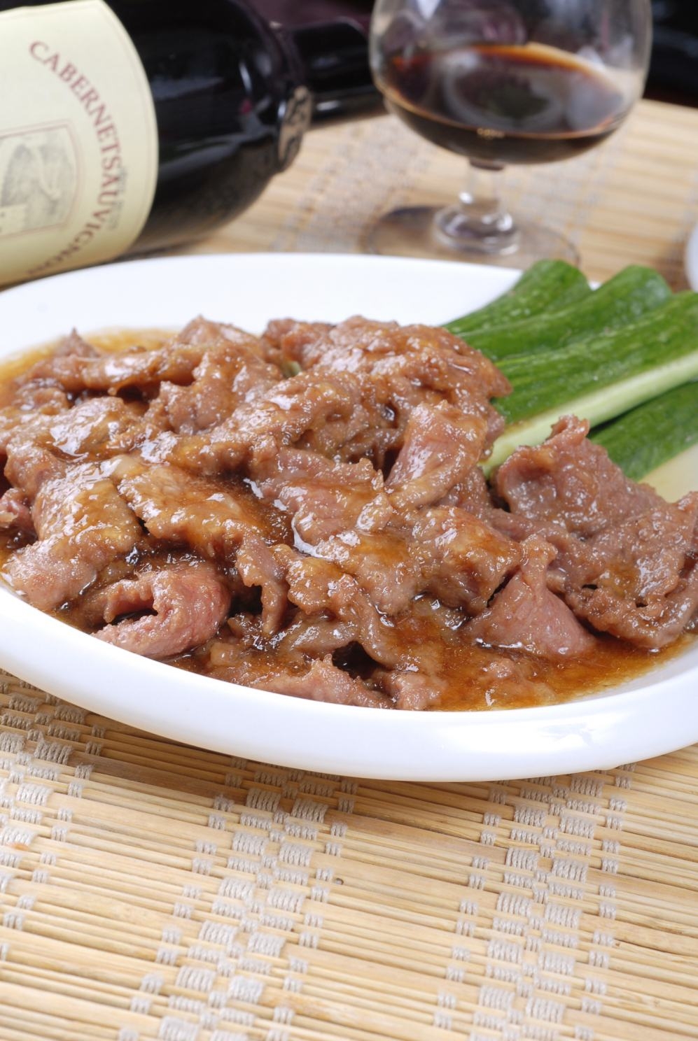 餐饮美食川菜青瓜牛柳高清图片