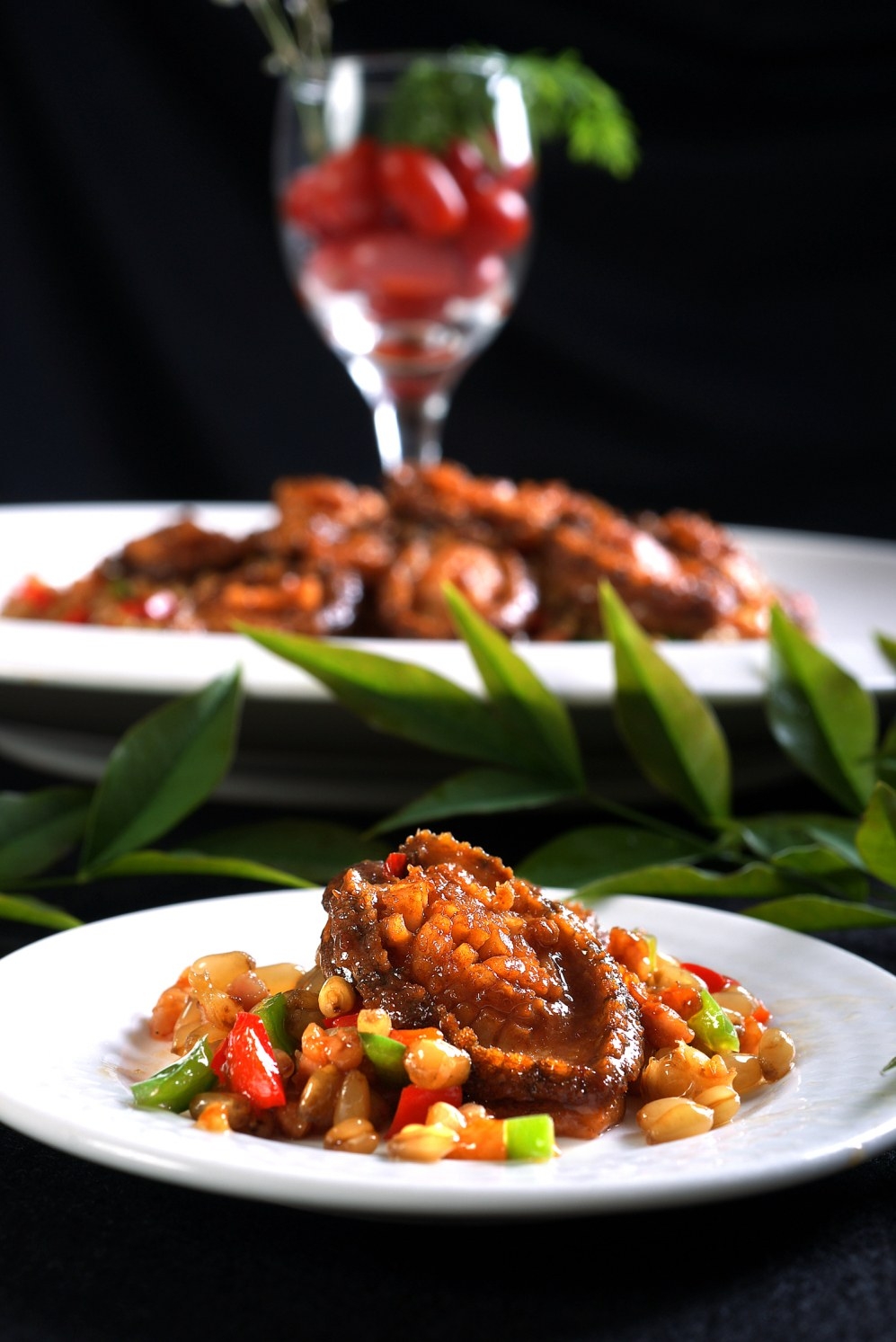 餐饮美食热粗粮鲍鱼仔高清图片