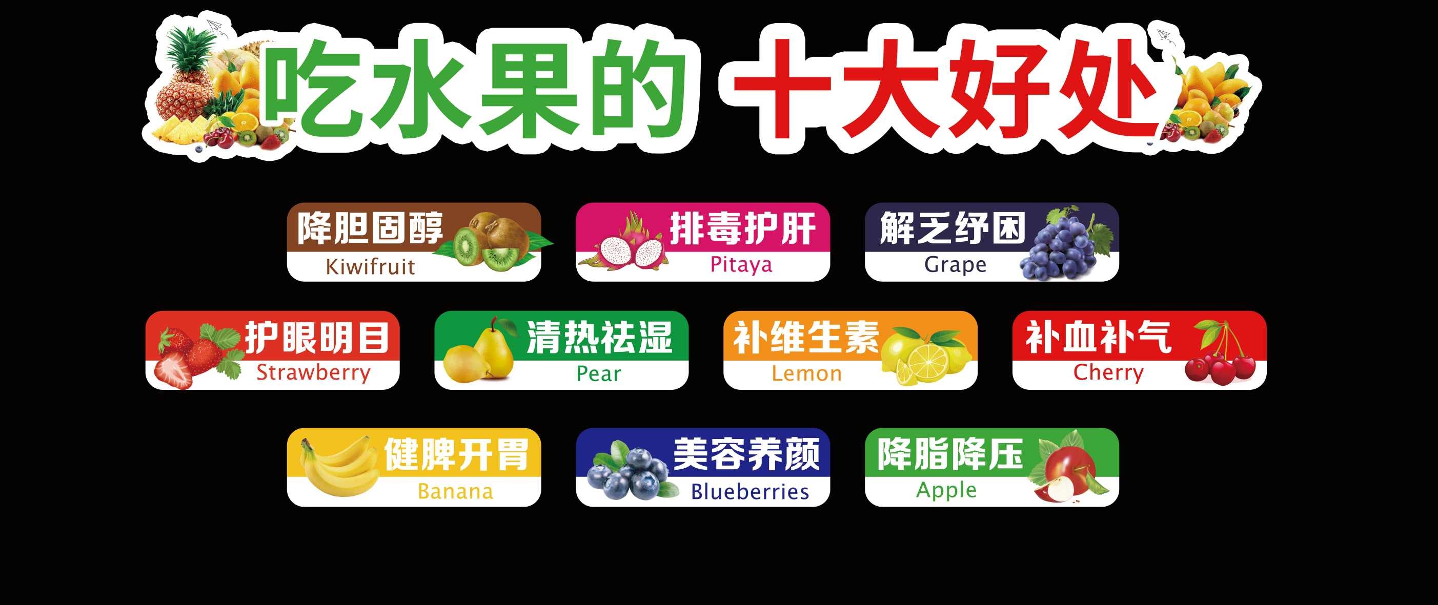 水果店商超吃水果的十大好处宣传海报展板灯箱