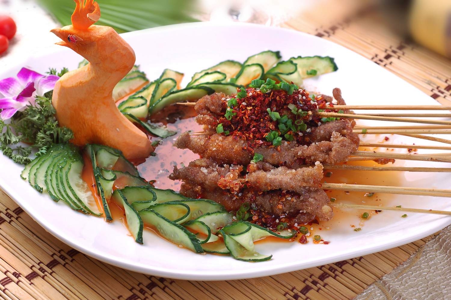 高清图片餐饮美食川菜孔雀羊肉串高清图片396