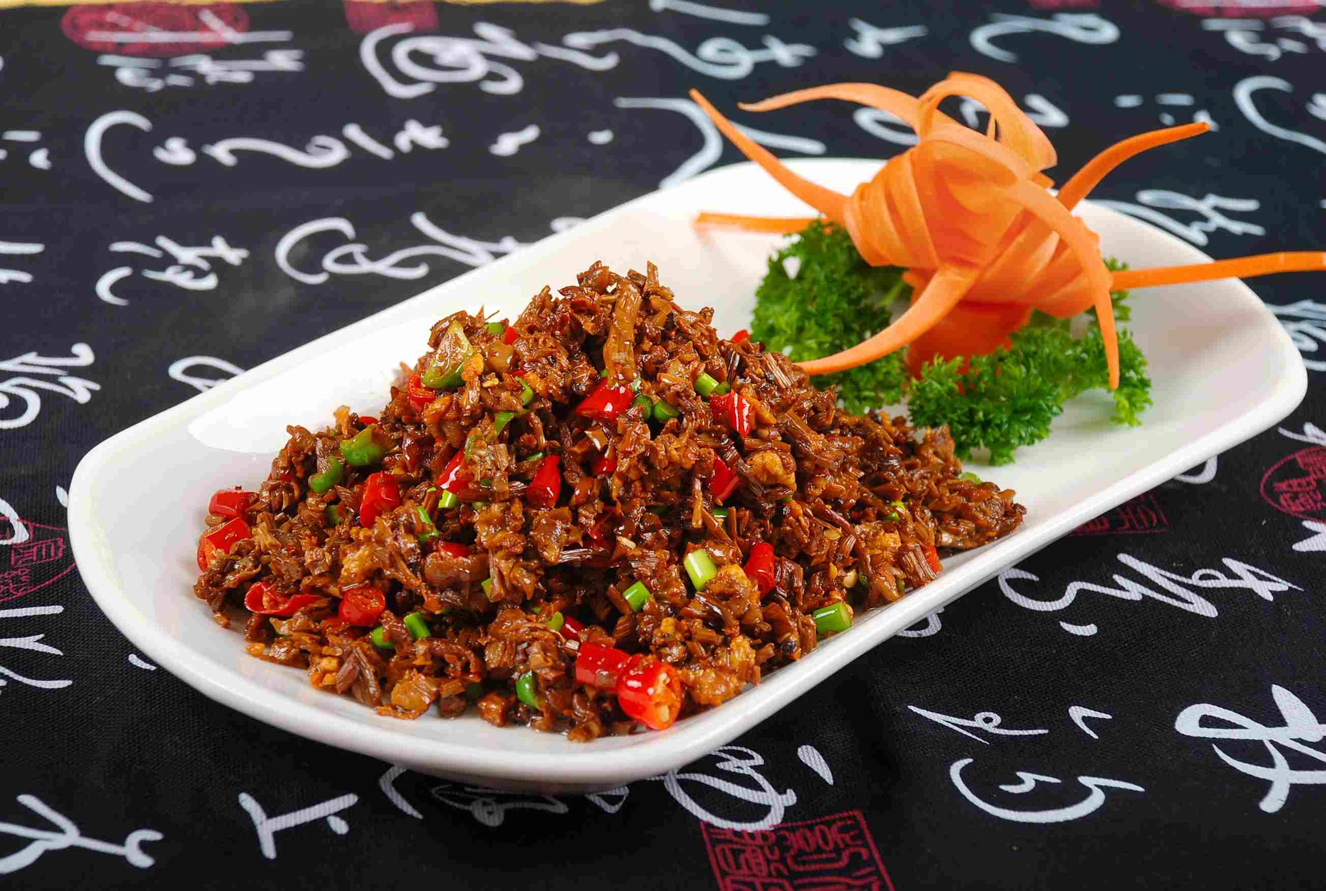 高清图片餐饮美食川菜小炒神仙菇高清图片