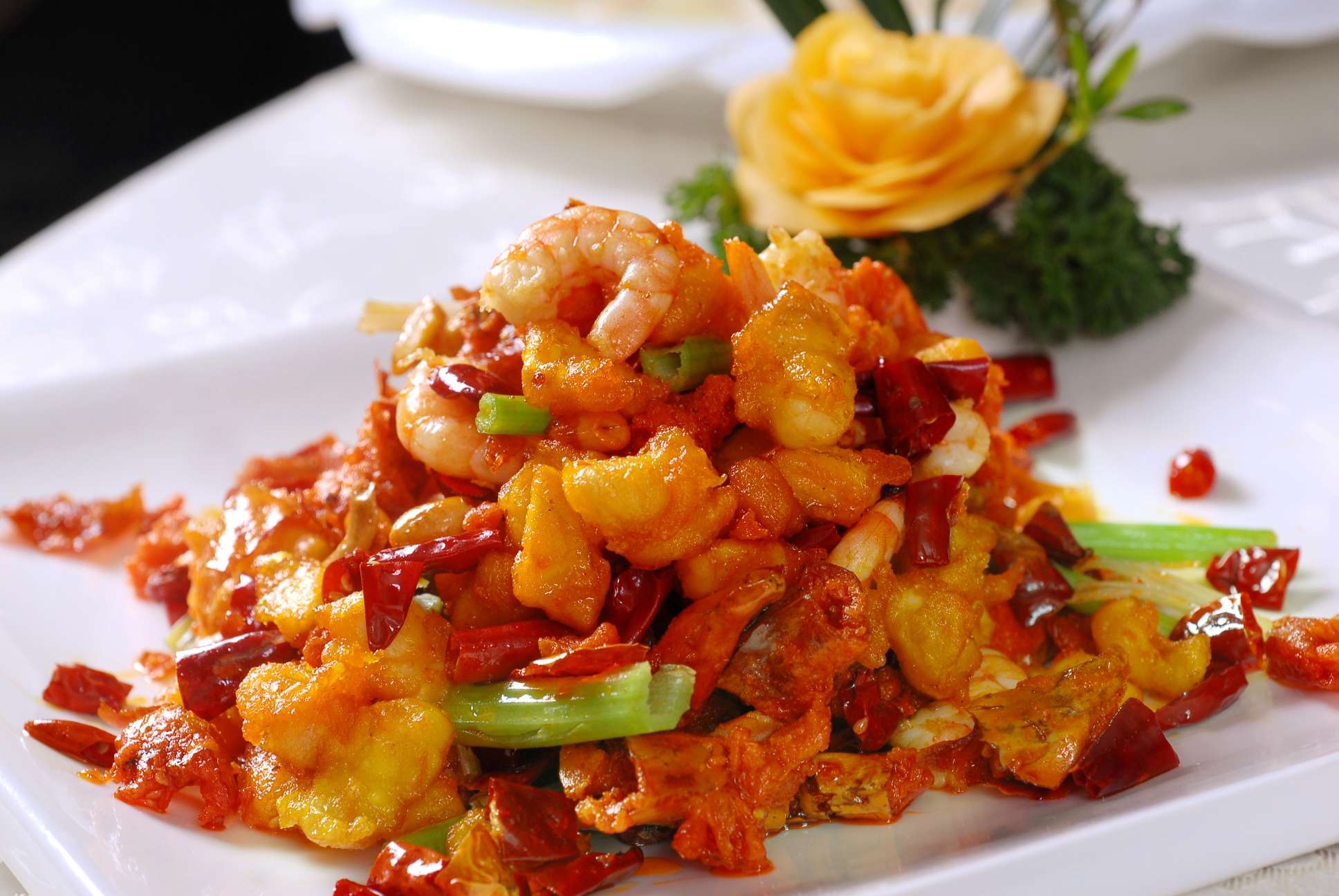 高清图片餐饮美食川菜腰果虾仁鸡脆骨高清图片