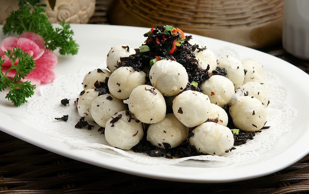 餐饮美食素汤圆干菜汤圆高清图片